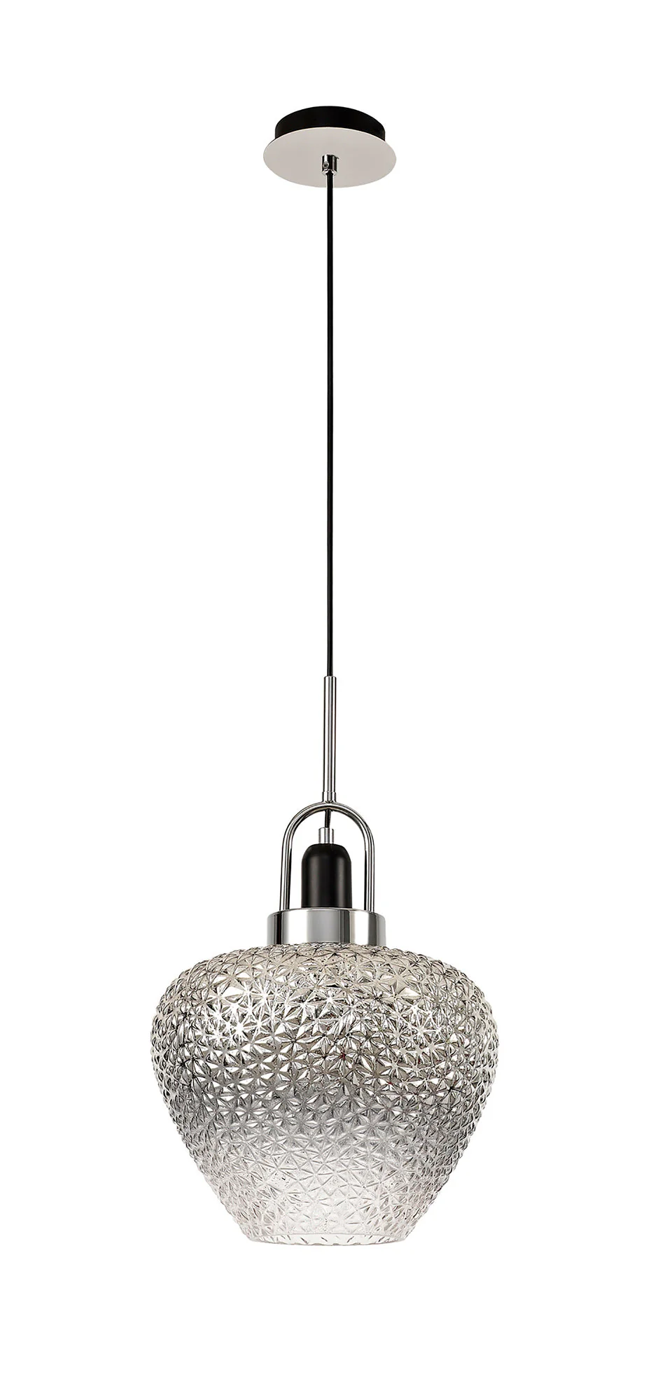 Robo Pendant, 1 x E27, Black Smoke Plated & Clear & Polished Chrome - Image 4