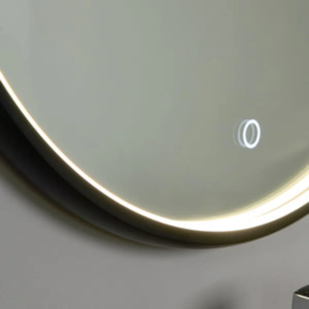 Roc LED Framed Bathroom Mirror with Demist- Black - Image 4