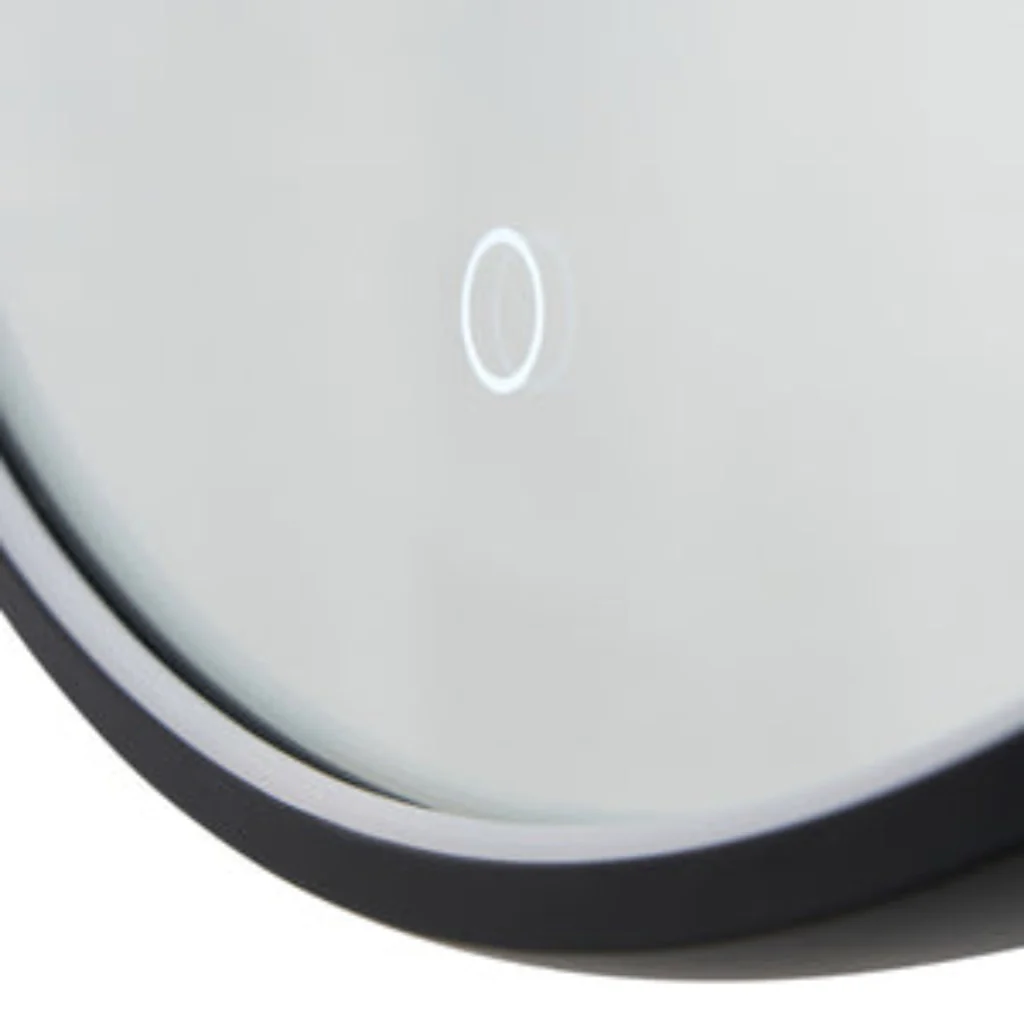 Roc LED Framed Bathroom Mirror with Demist- Black - Image 6