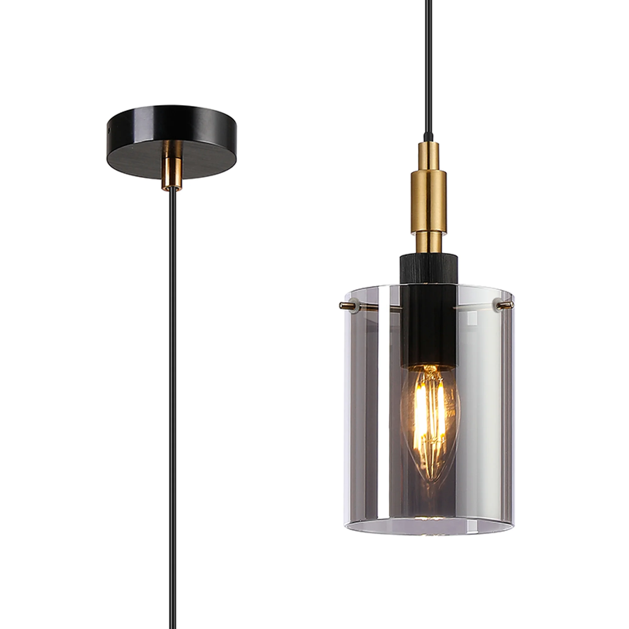 Rochford  Single Pendant Cylinder Glass IP44- Various Finishes - Image 6
