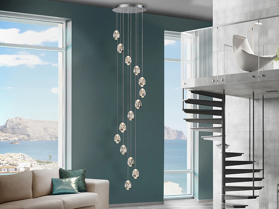 Rocio 14Lt LED Ceiling Light- Chrome/Gold Dimmable - Image 2
