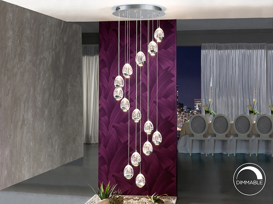 Rocio 14Lt LED Ceiling Light- Chrome/Gold Dimmable - Image 4