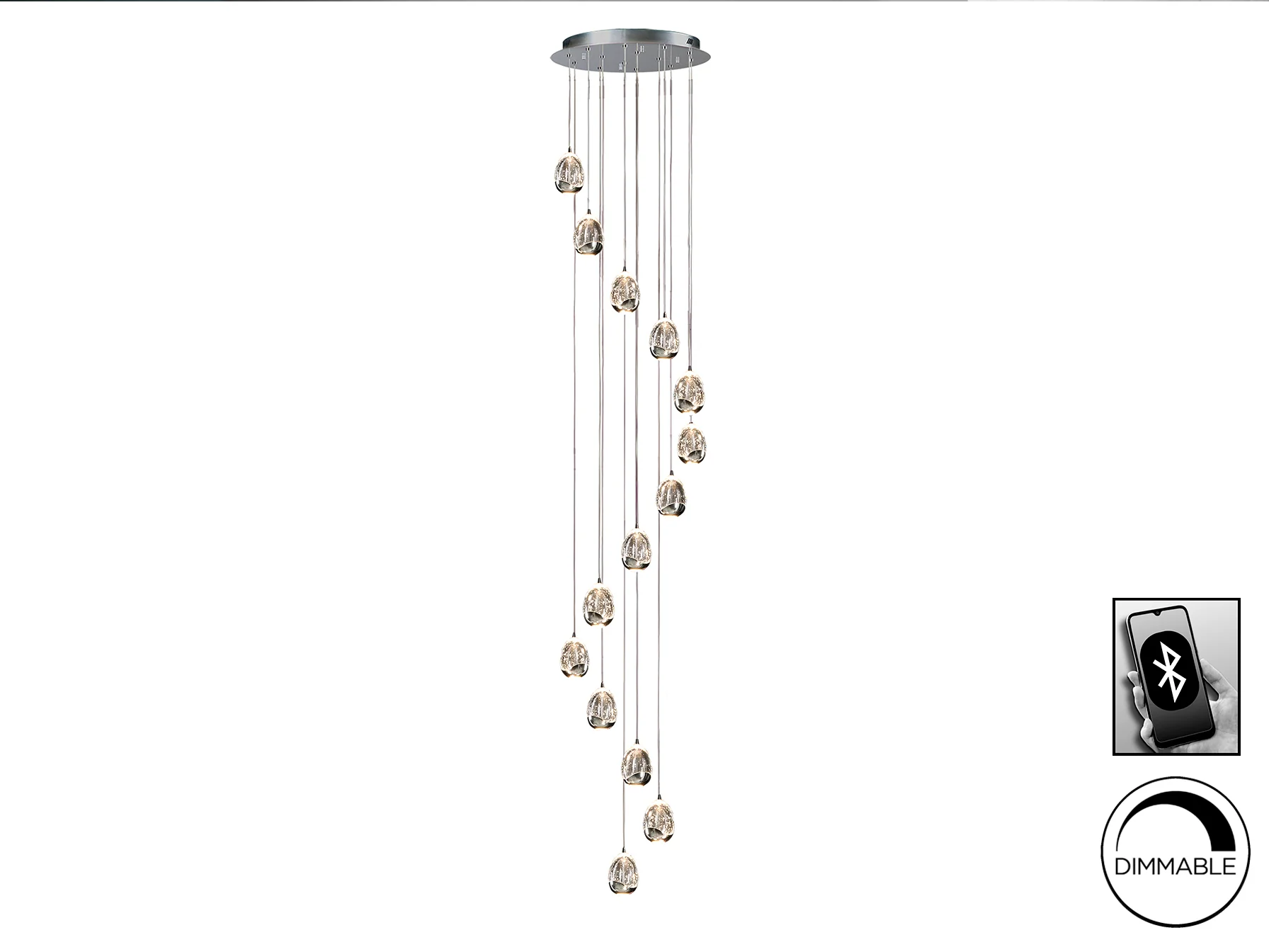 Rocio 14Lt LED Ceiling Light- Chrome/Gold Dimmable - Image 5