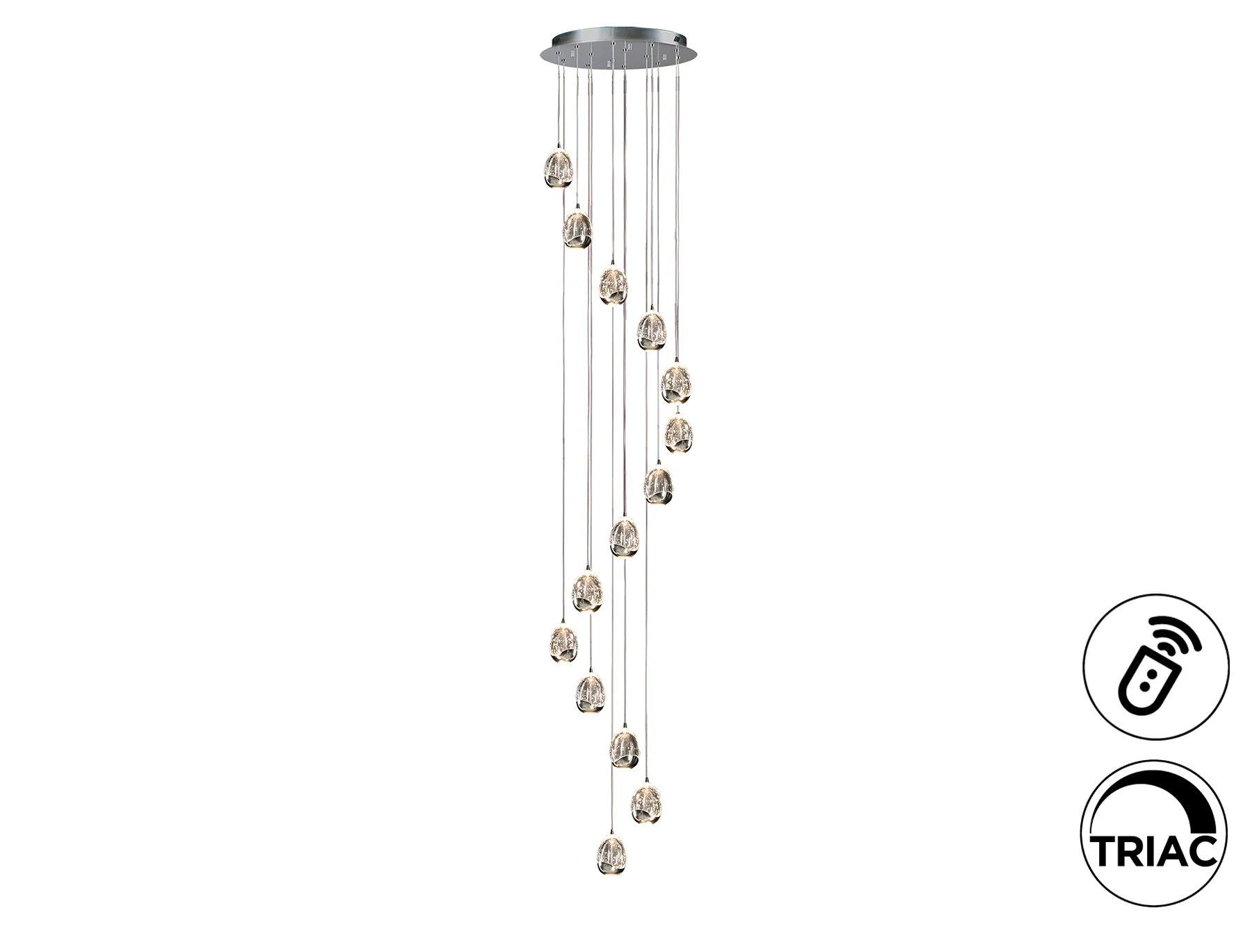 Rocio 14Lt LED Ceiling Light- Chrome/Gold Dimmable - Image 7