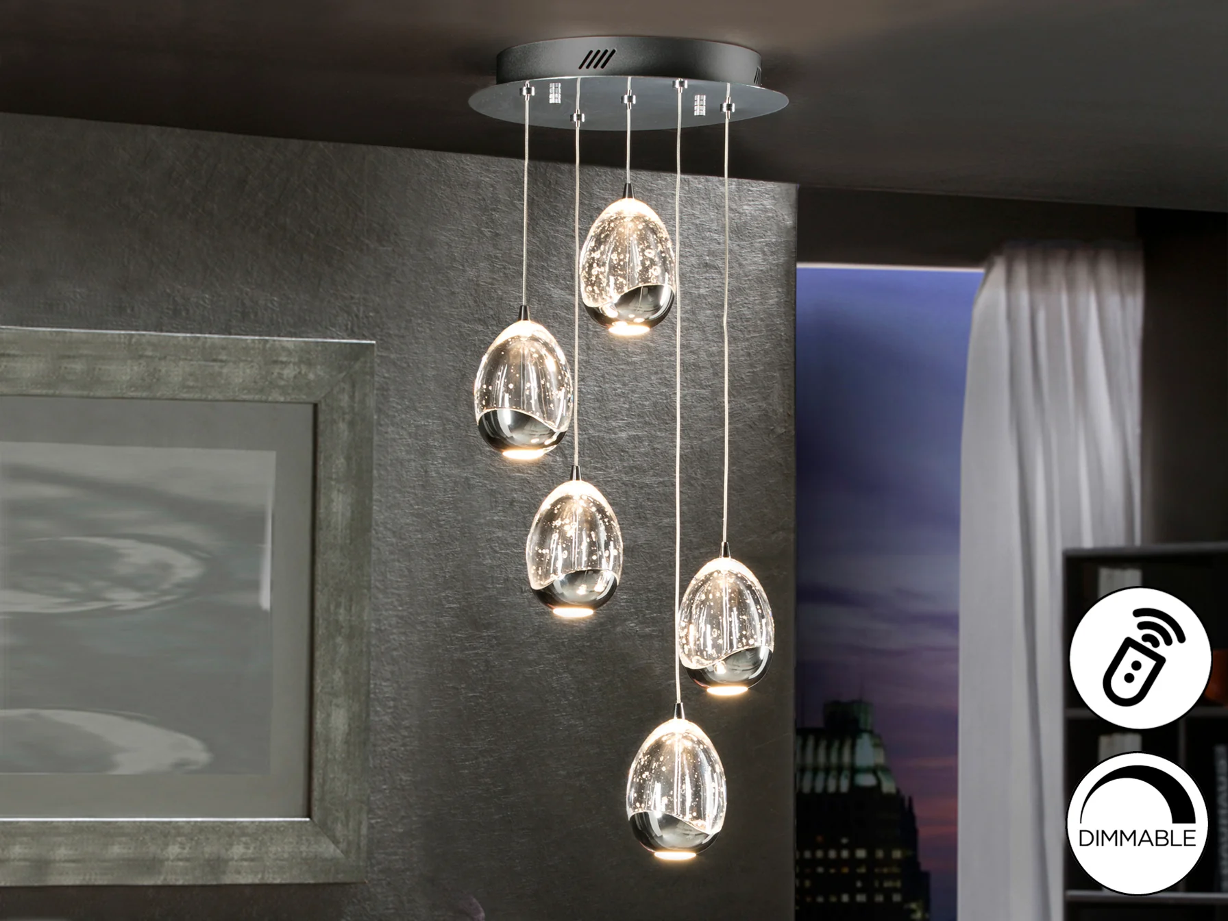 Rocio 5 LED Ceiling Light- Chrome/ Gold/ Black Finishes - Image 11