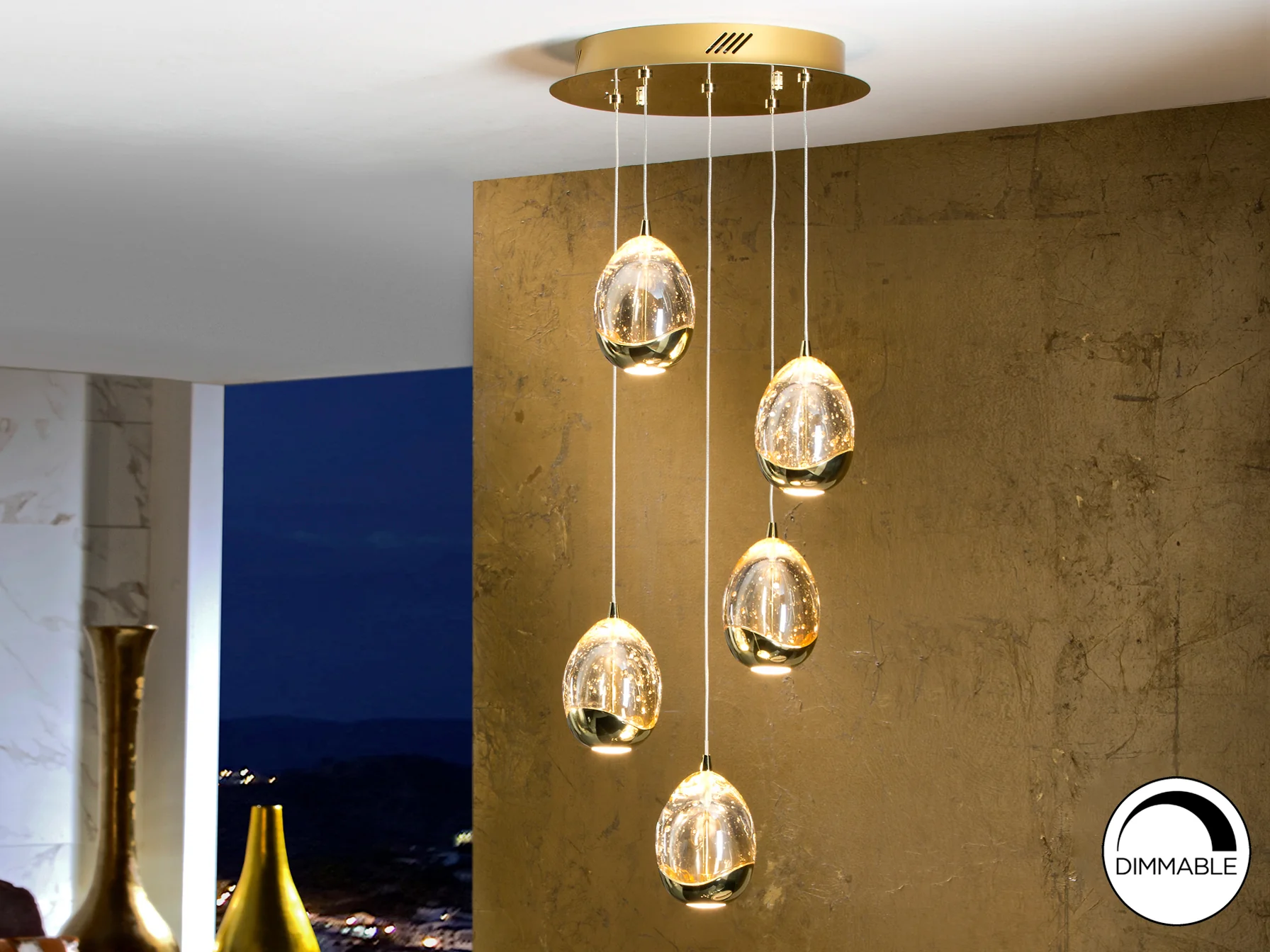 Rocio 5 LED Ceiling Light- Chrome/ Gold/ Black Finishes - Image 12
