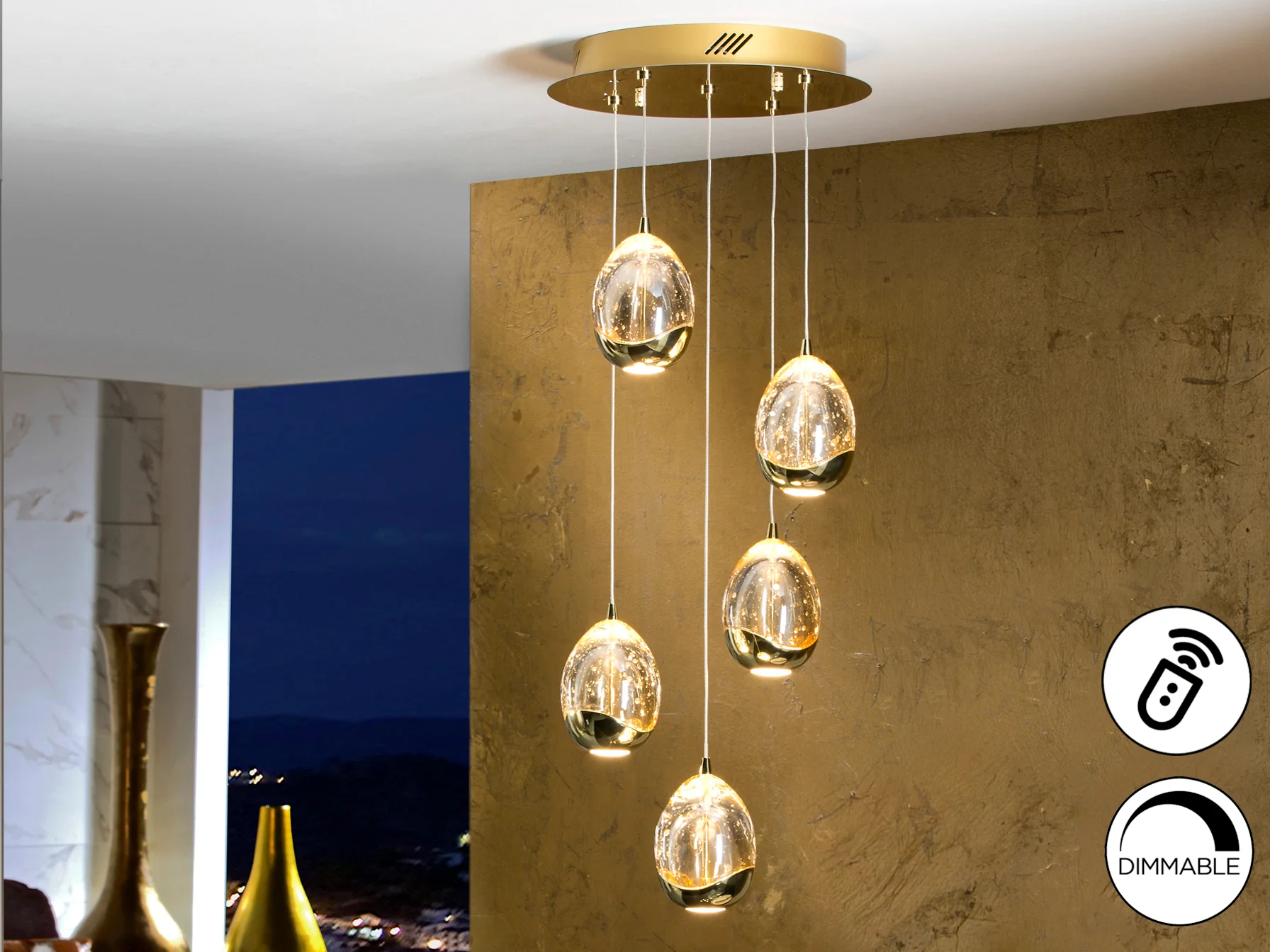 Rocio 5 LED Ceiling Light- Chrome/ Gold/ Black Finishes - Image 13