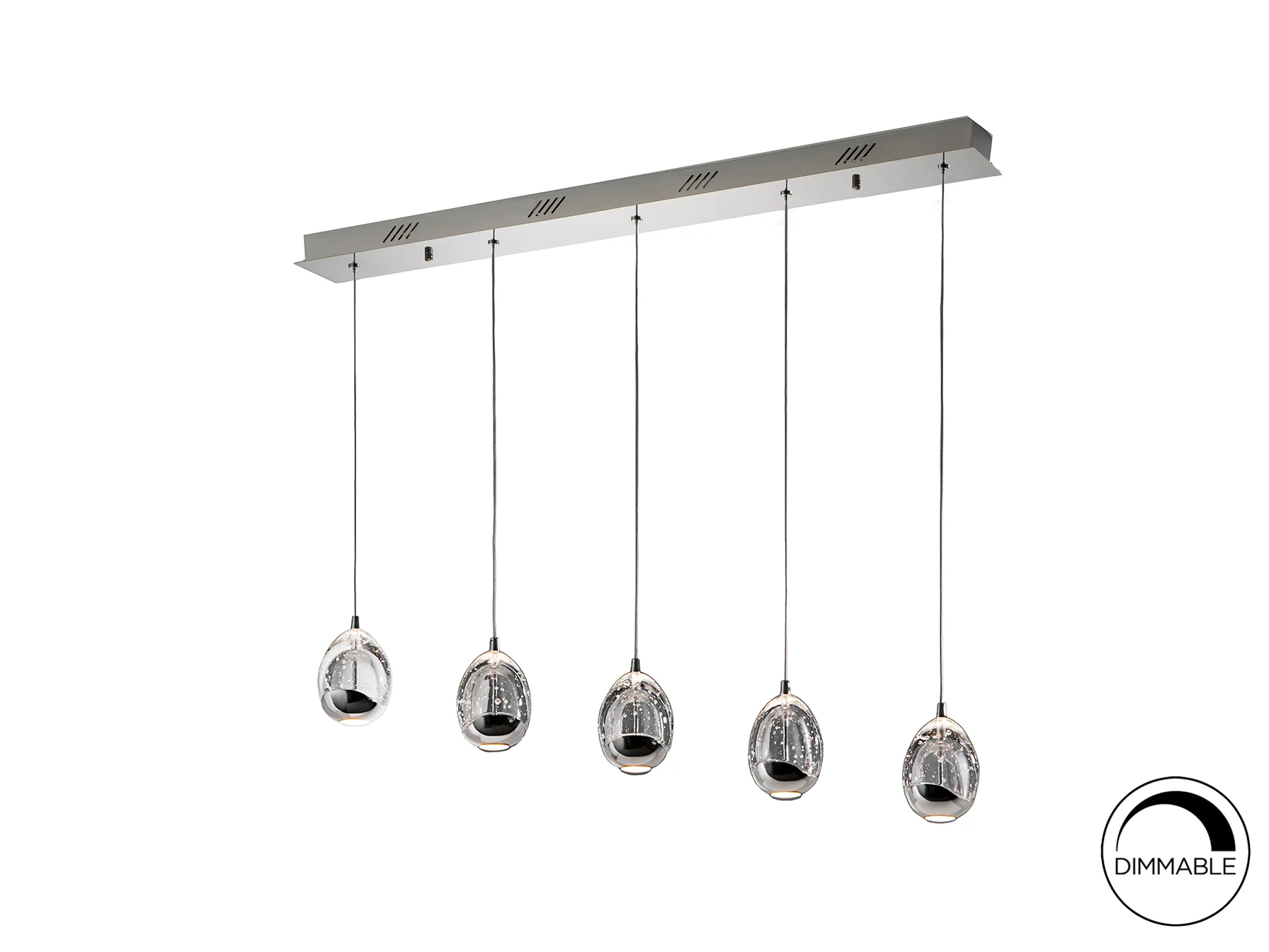 Rocio 5 LED Kitchen Table Island Light- Chrome/ Gold Finishes