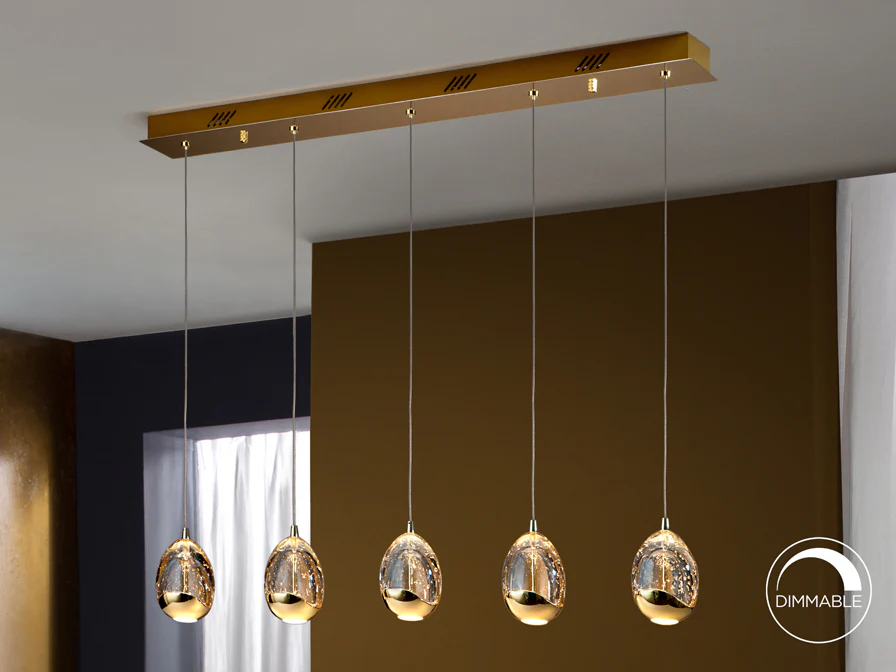 Rocio 5 LED Kitchen Table Island Light- Chrome/ Gold Finishes - Image 10