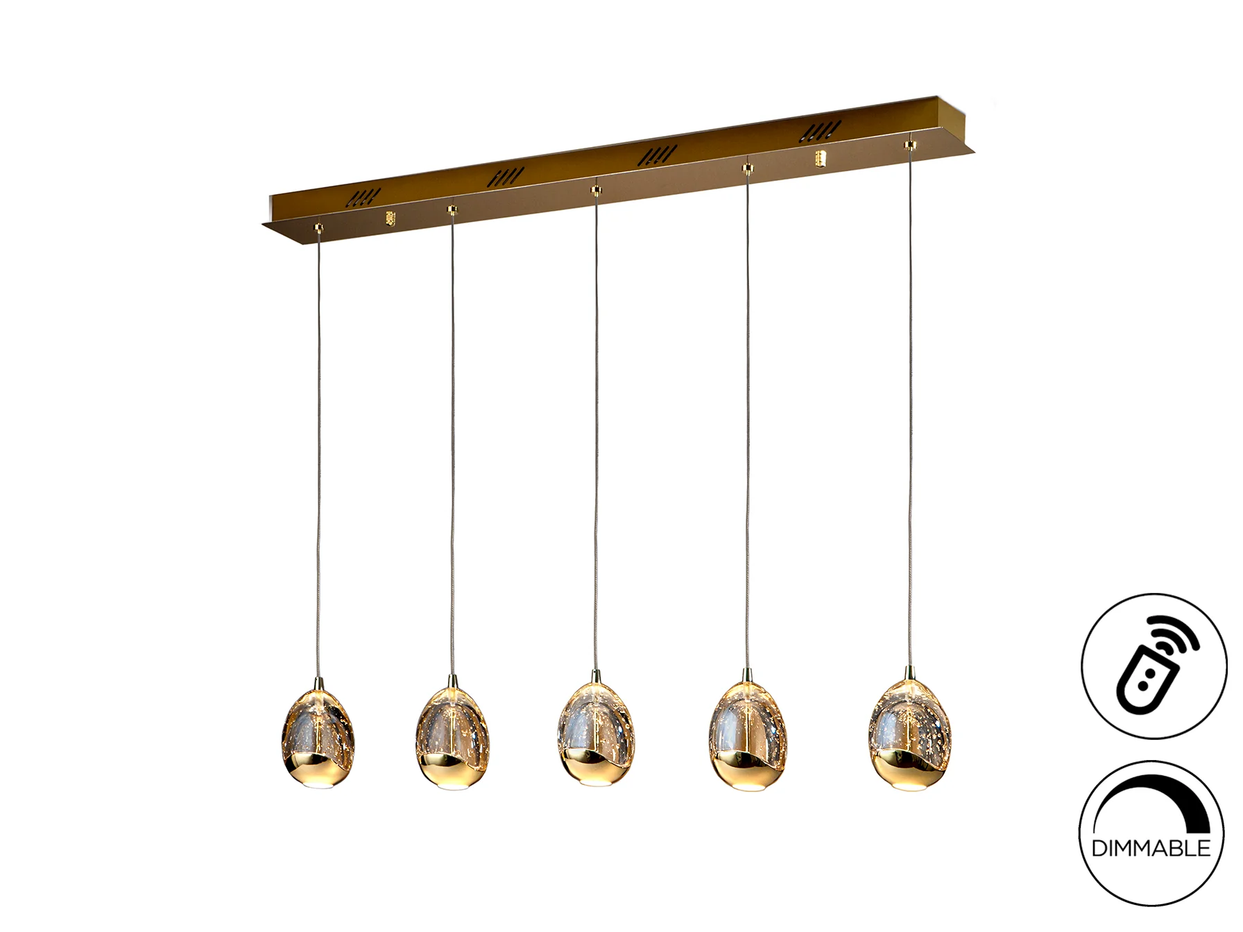 Rocio 5 LED Kitchen Table Island Light- Chrome/ Gold Finishes - Image 2