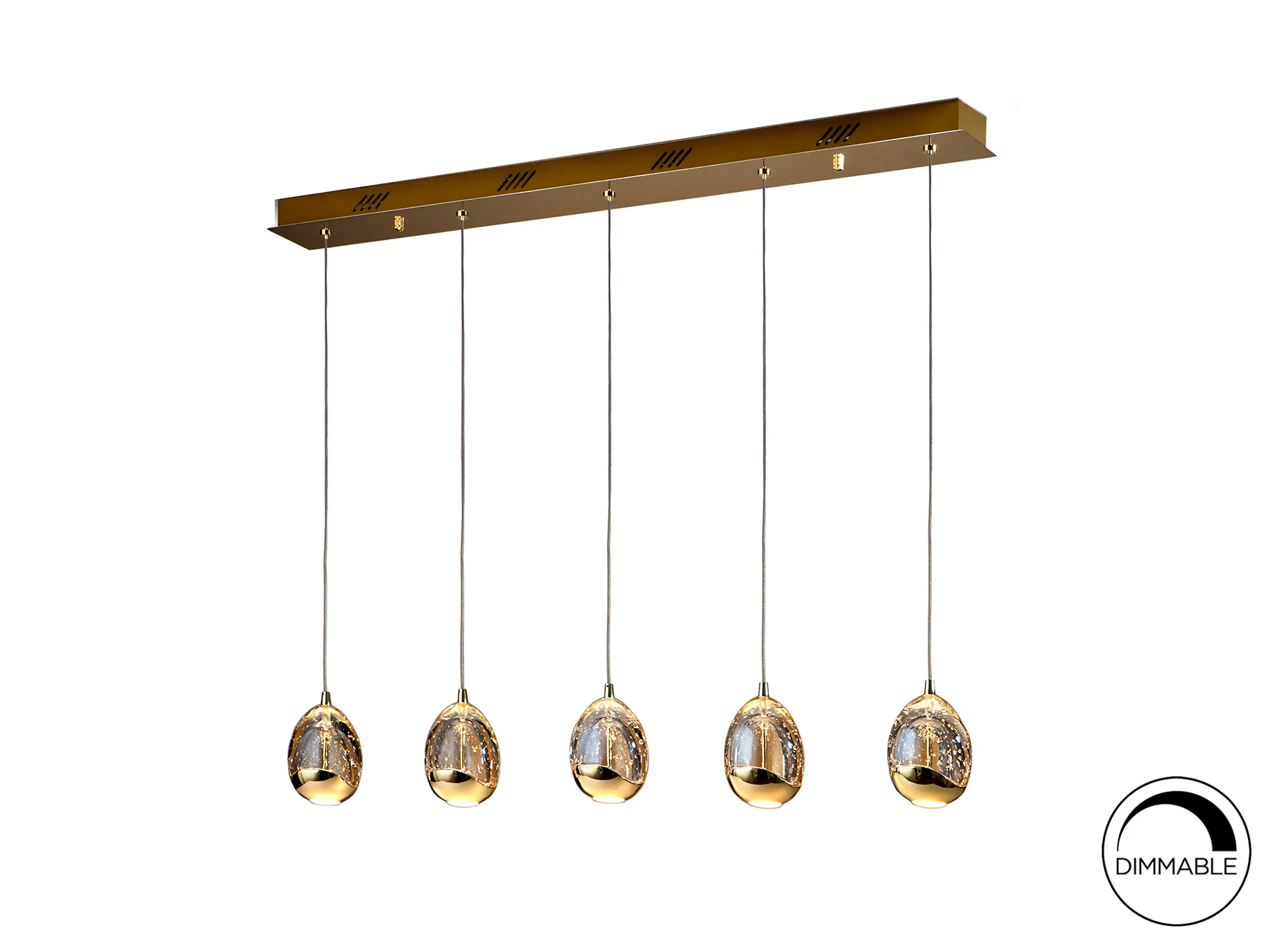 Rocio 5 LED Kitchen Table Island Light- Chrome/ Gold Finishes - Image 4