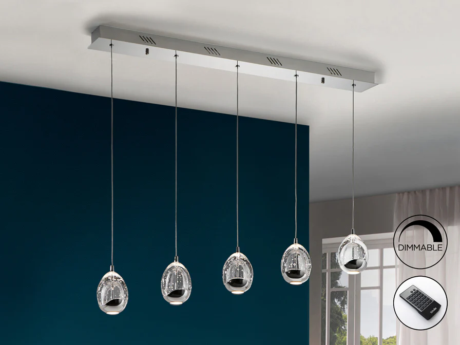 Rocio 5 LED Kitchen Table Island Light- Chrome/ Gold Finishes - Image 6