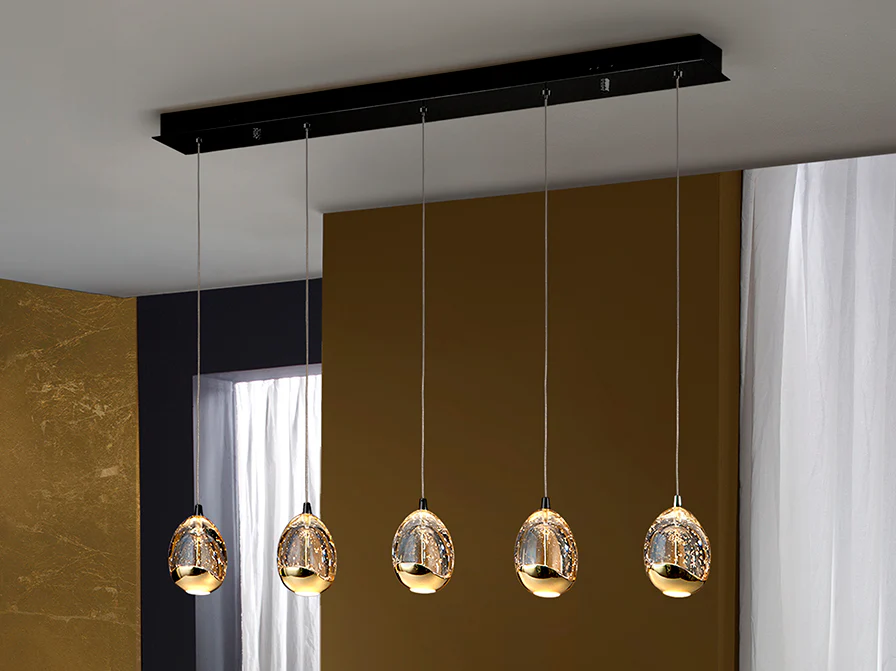 Rocio 5 LED Kitchen Table Island Light- Chrome/ Gold Finishes - Image 8
