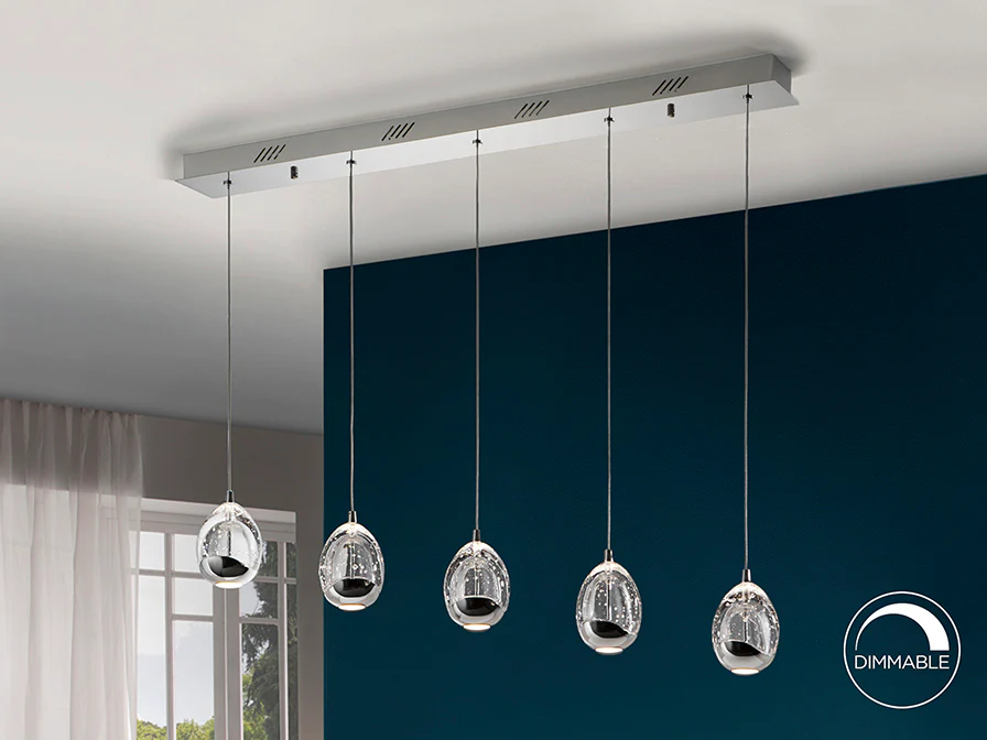 Rocio 5 LED Kitchen Table Island Light- Chrome/ Gold Finishes - Image 9