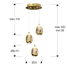 Rocio Cluster 3Lt In Various Finishes Ip20 Integrated Led - Image 6