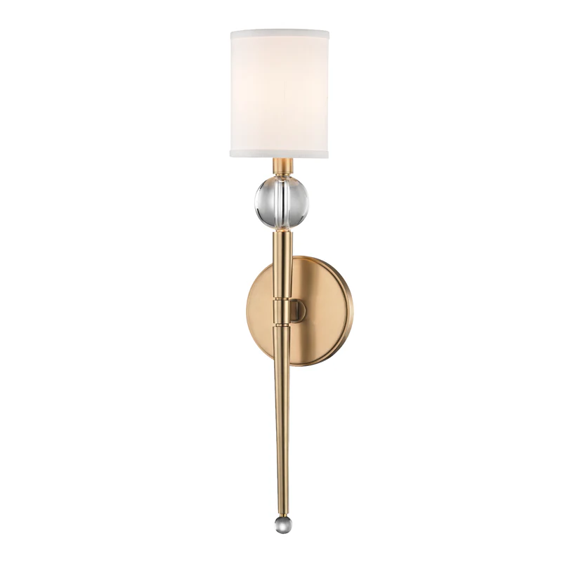 Rockland 1Lt Wall Sconce- Aged Brass/ Polished Nickel - Image 2