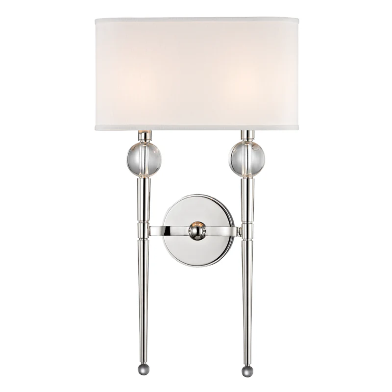 Rockland 2Lt Wall Sconce- Polished Nickel/ Aged Brass - Image 2