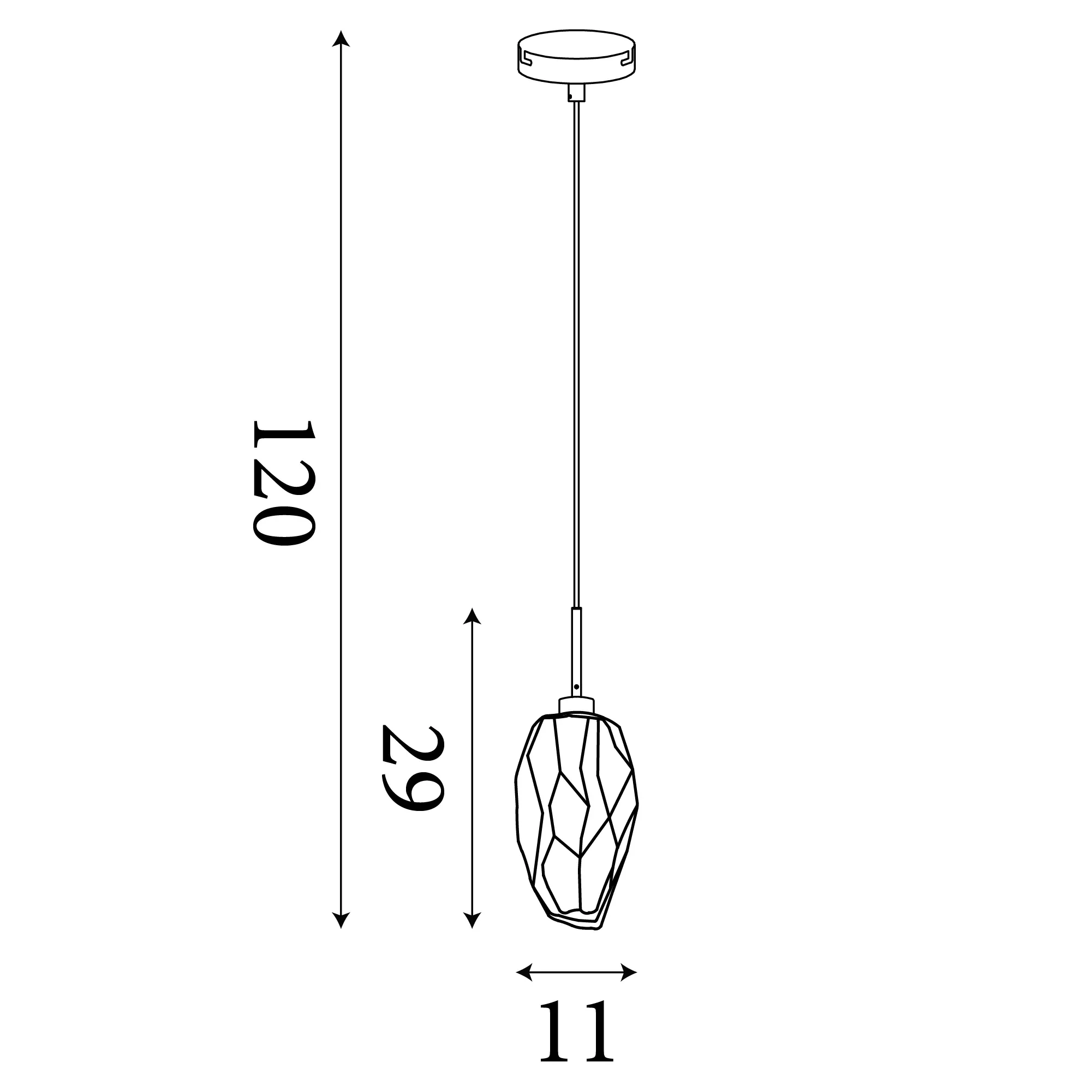 Rocky 1Lt Pendant- Satin Brass Metal & Glass - Image 2