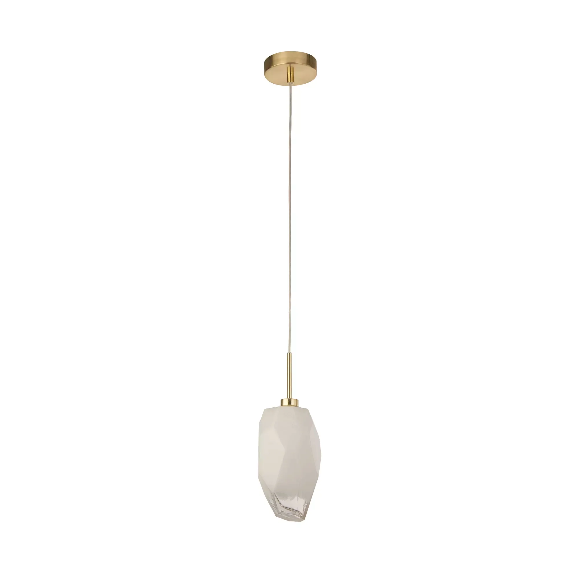 Rocky 1Lt Pendant- Satin Brass Metal & Glass - Image 5