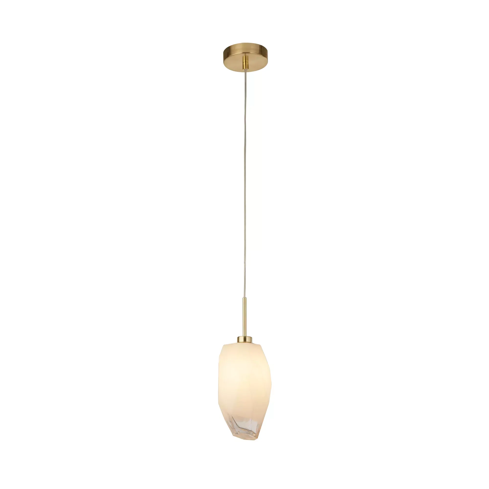 Rocky 1Lt Pendant- Satin Brass Metal & Glass - Image 8