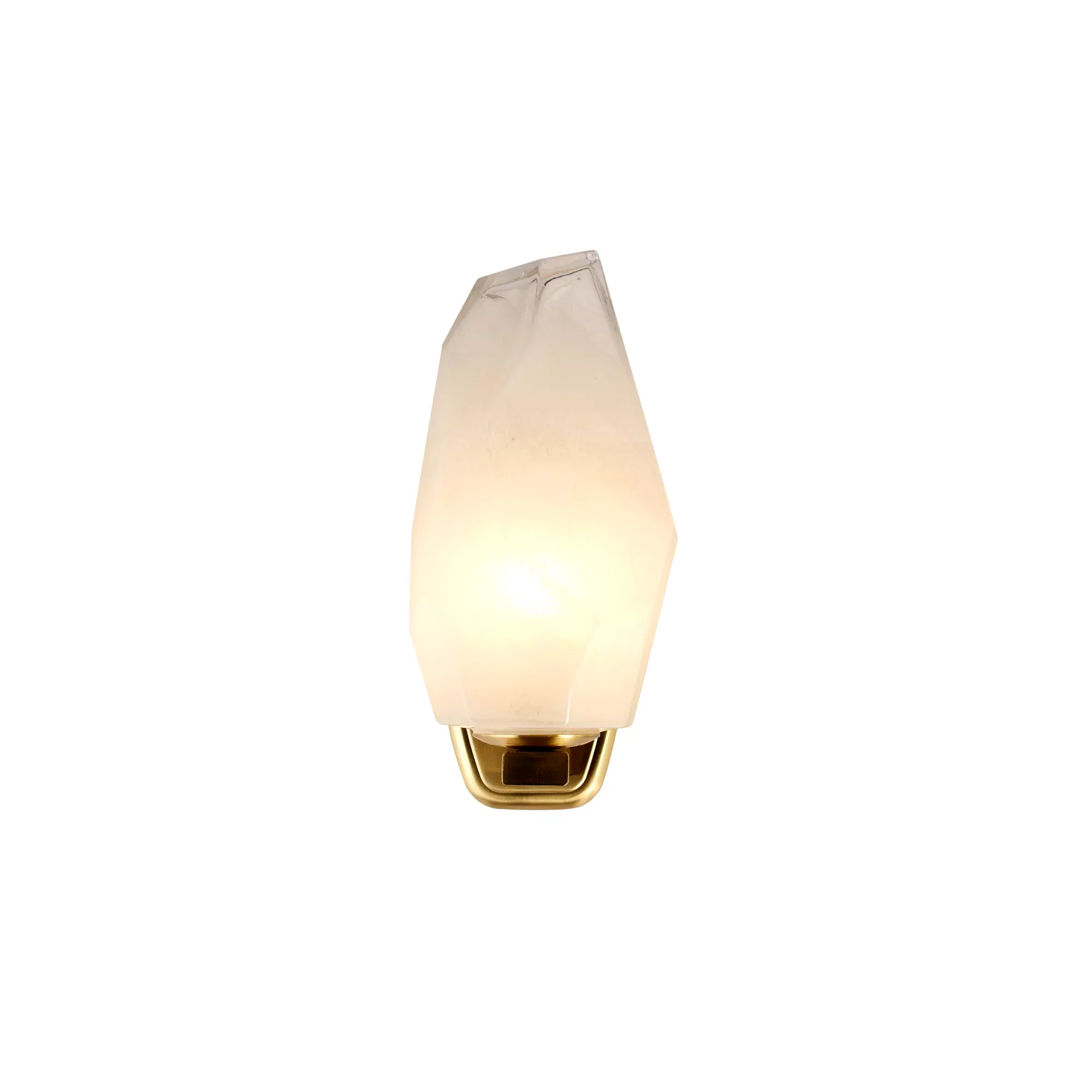 Rocky 1Lt Wall Light- Satin Brass Metal & Glass