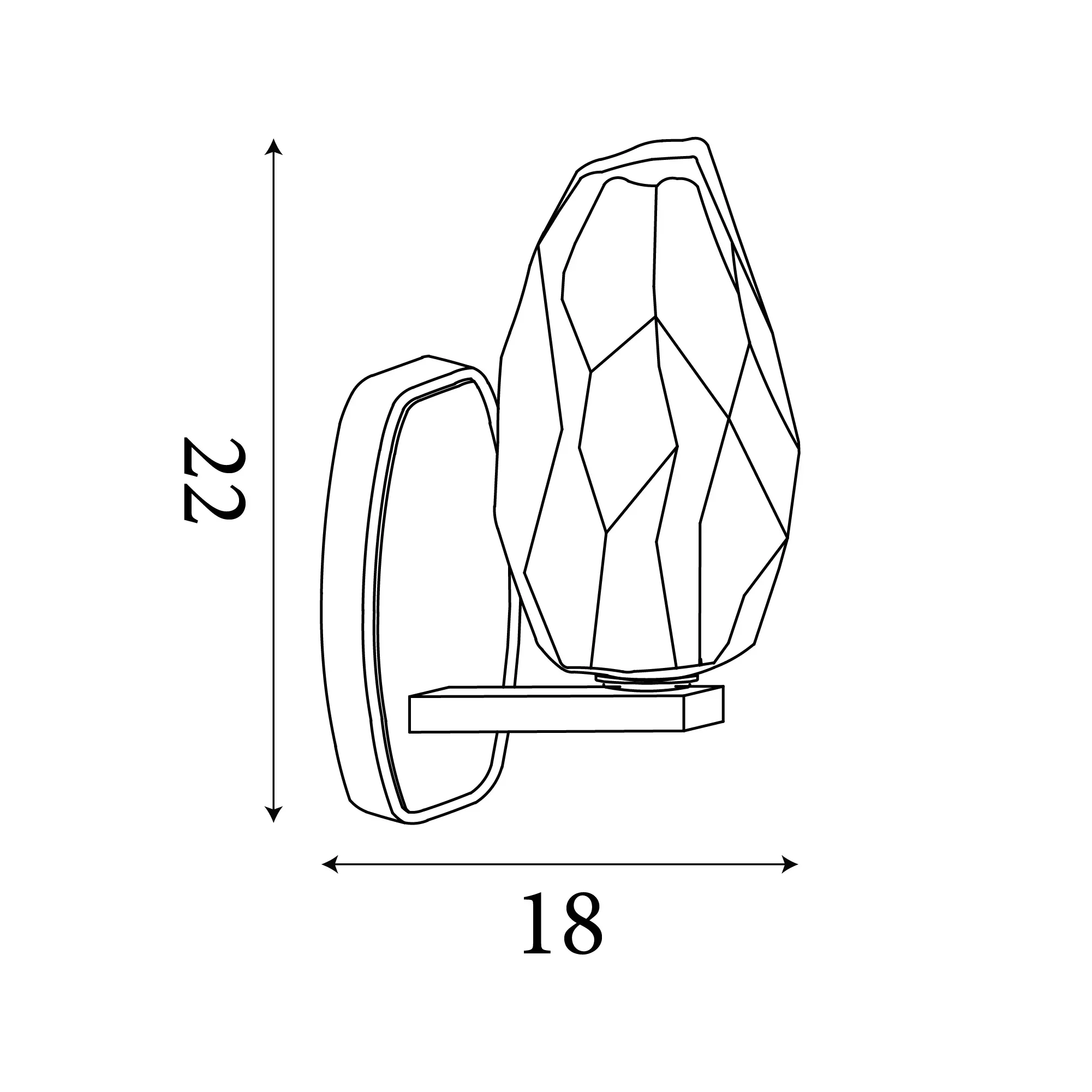 Rocky 1Lt Wall Light- Satin Brass Metal & Glass - Image 2