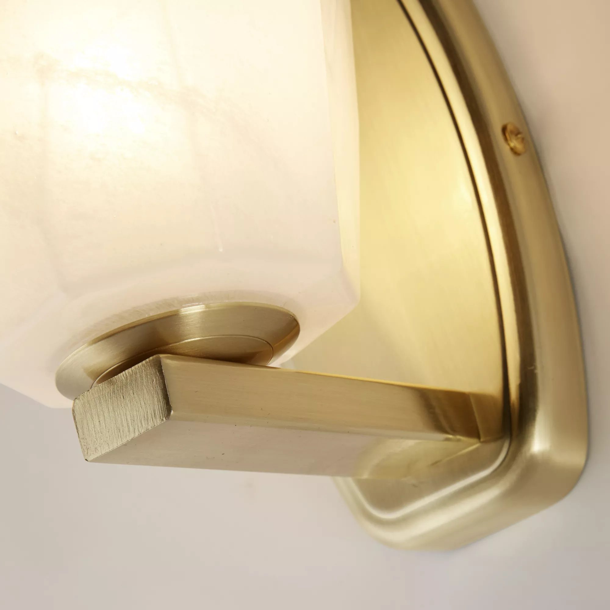 Rocky 1Lt Wall Light- Satin Brass Metal & Glass - Image 4