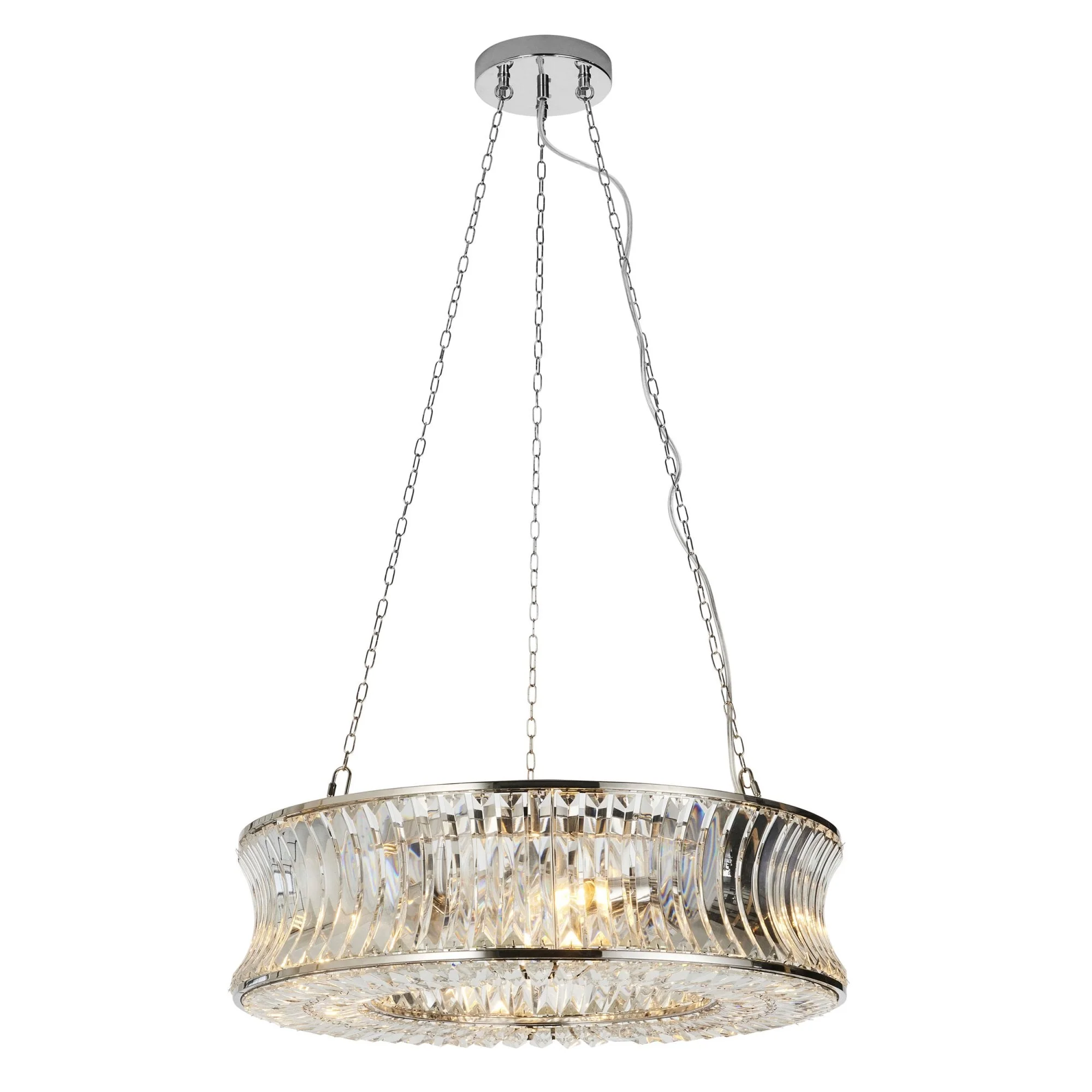 Roco 6 Light Crystal Pendant - Brass/ Nickel - Image 12