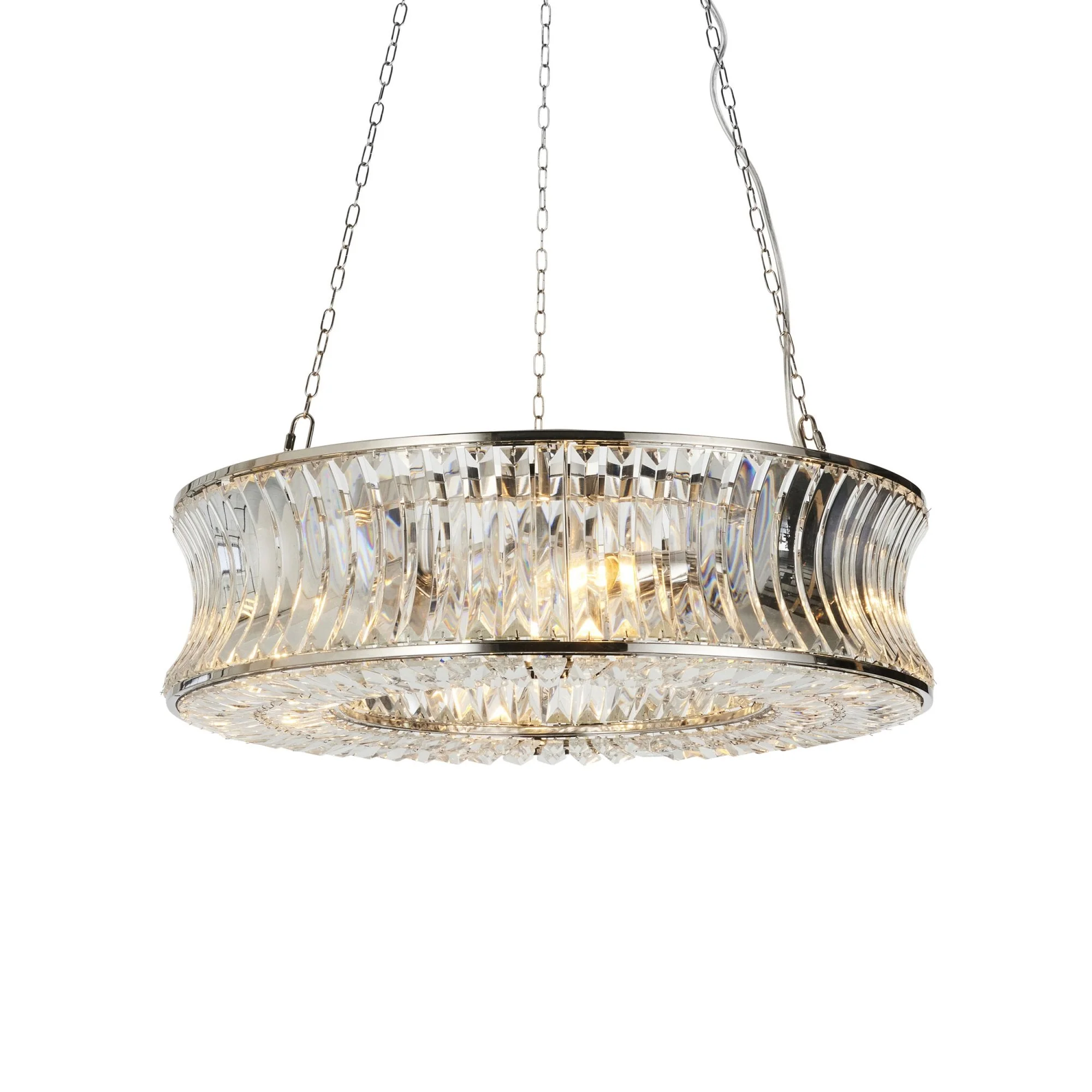 Roco 6 Light Crystal Pendant - Brass/ Nickel - Image 2