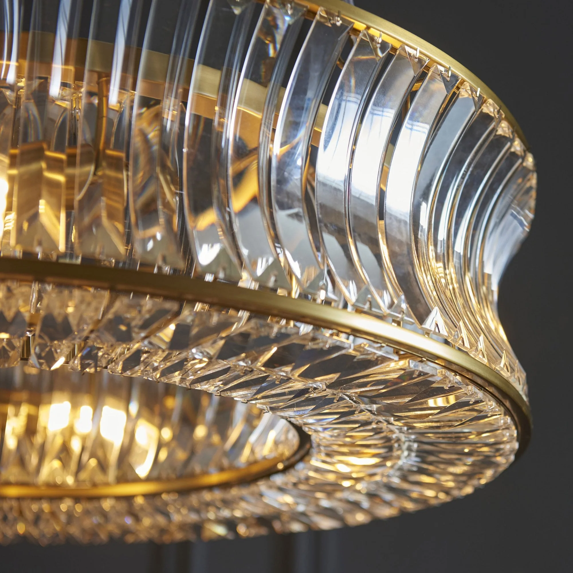 Roco 6 Light Crystal Pendant - Brass/ Nickel - Image 6