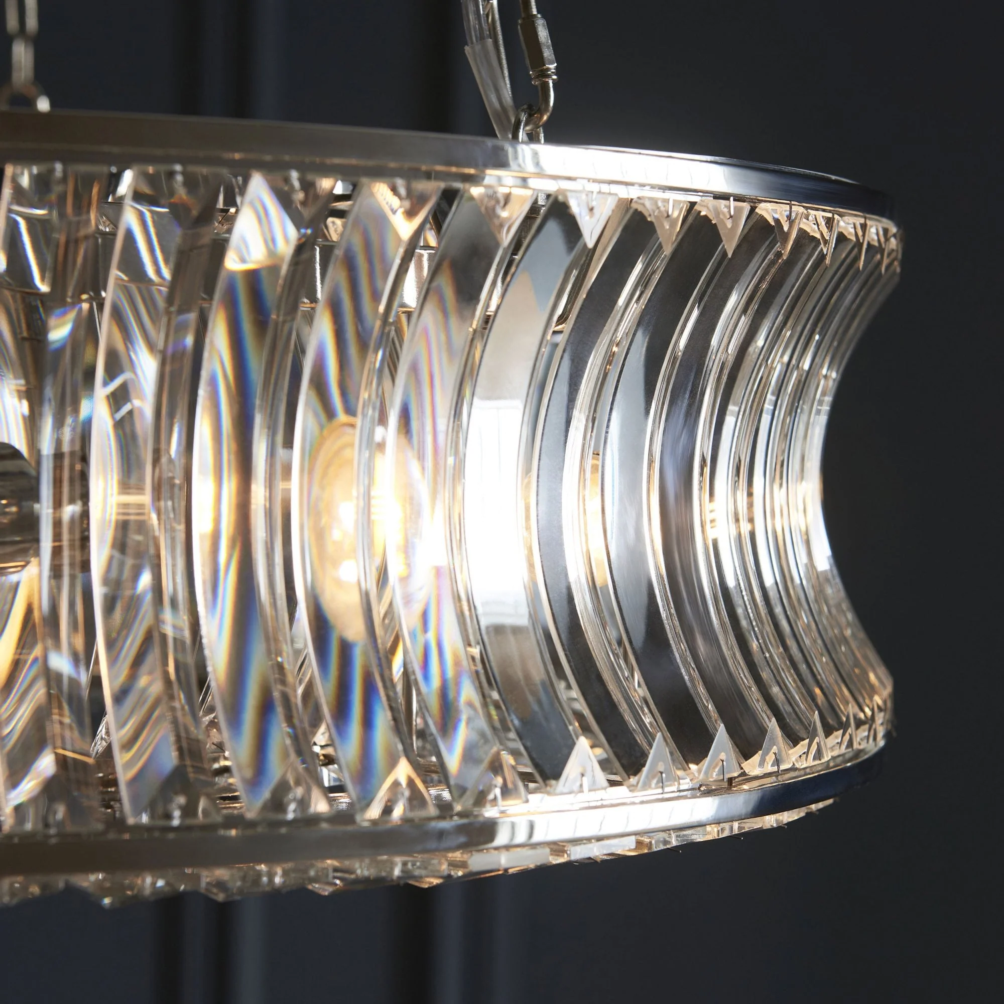 Roco 6 Light Crystal Pendant - Brass/ Nickel - Image 9