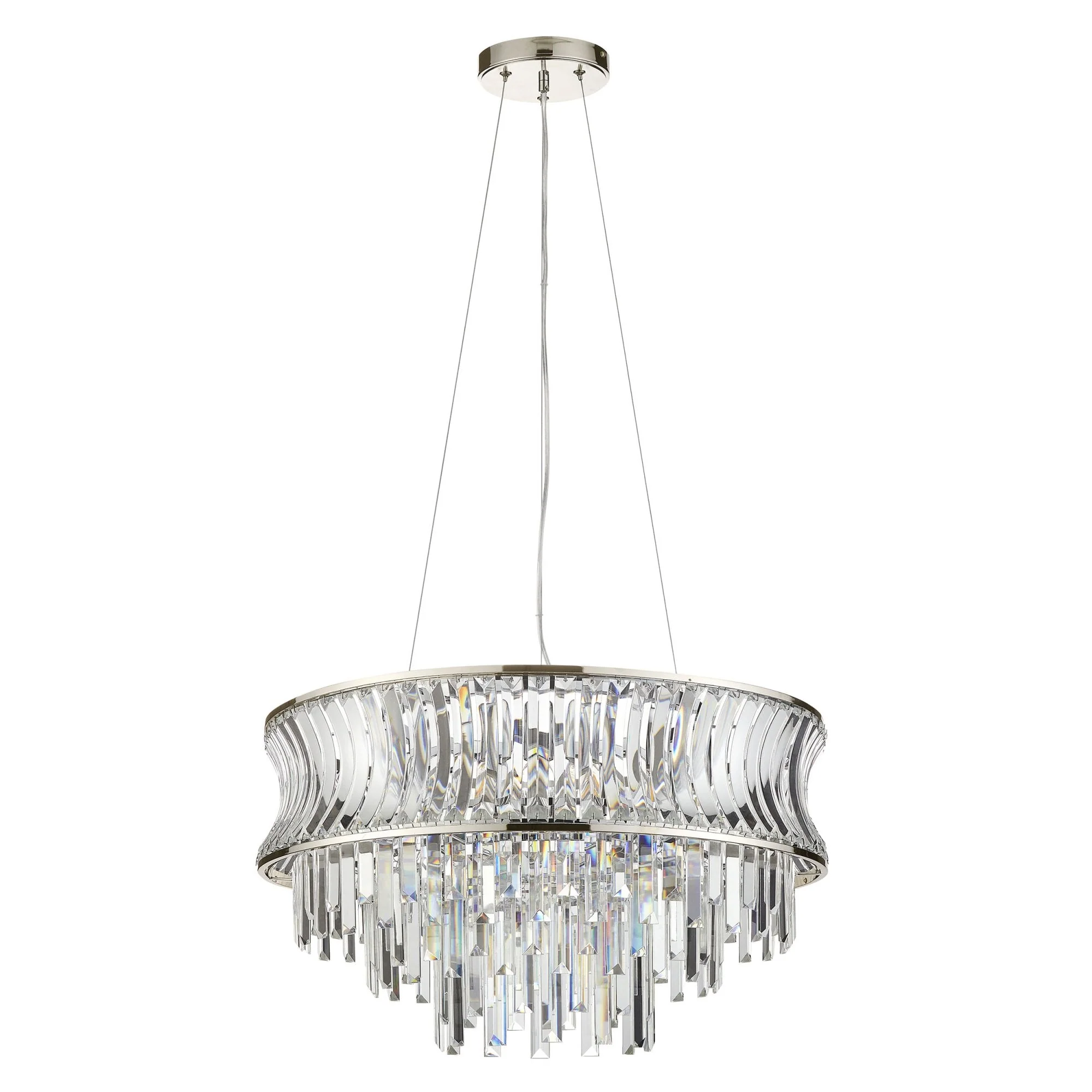 Roco 9 Light Tiered Crystal Pendant - Brass / Nickel - Image 13