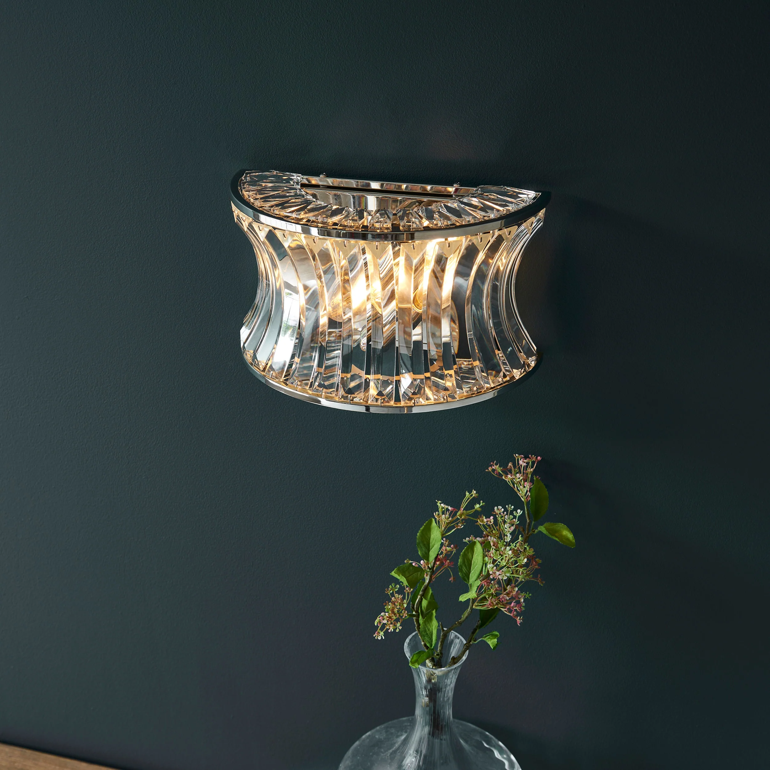 Roco Crystal Wall Light - Brass/ Nickel - Image 10