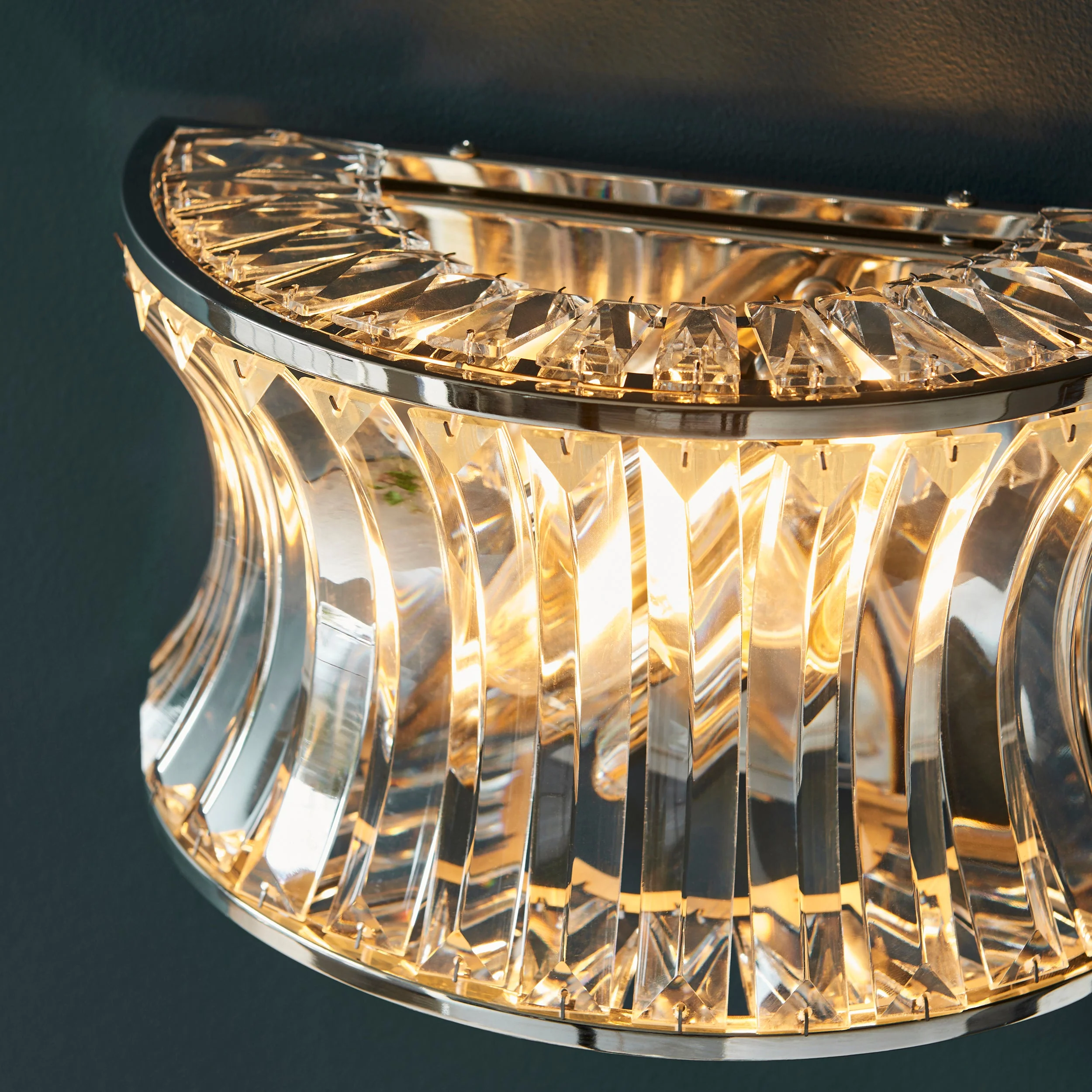 Roco Crystal Wall Light - Brass/ Nickel - Image 11