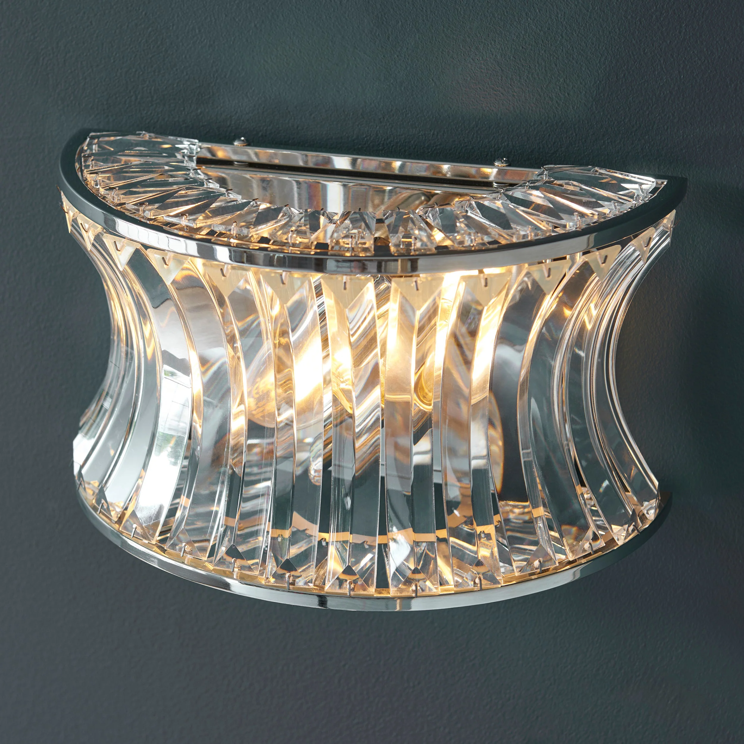 Roco Crystal Wall Light - Brass/ Nickel - Image 12