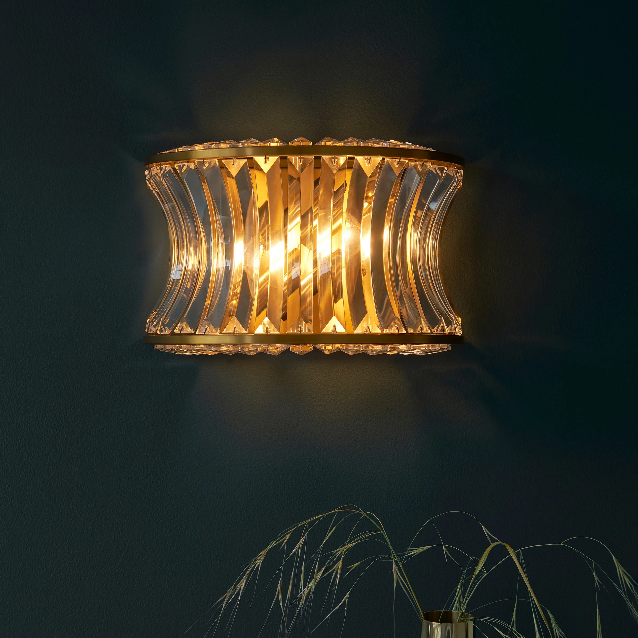 Roco Crystal Wall Light - Brass/ Nickel - Image 2