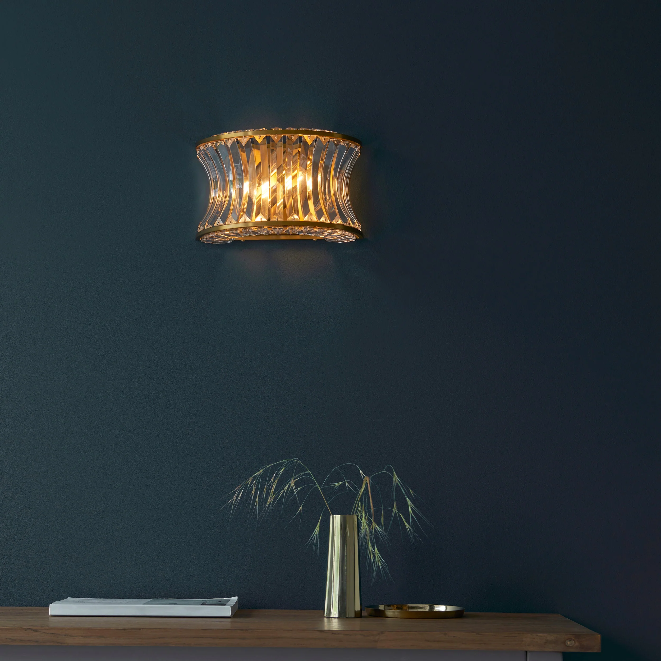 Roco Crystal Wall Light - Brass/ Nickel - Image 3