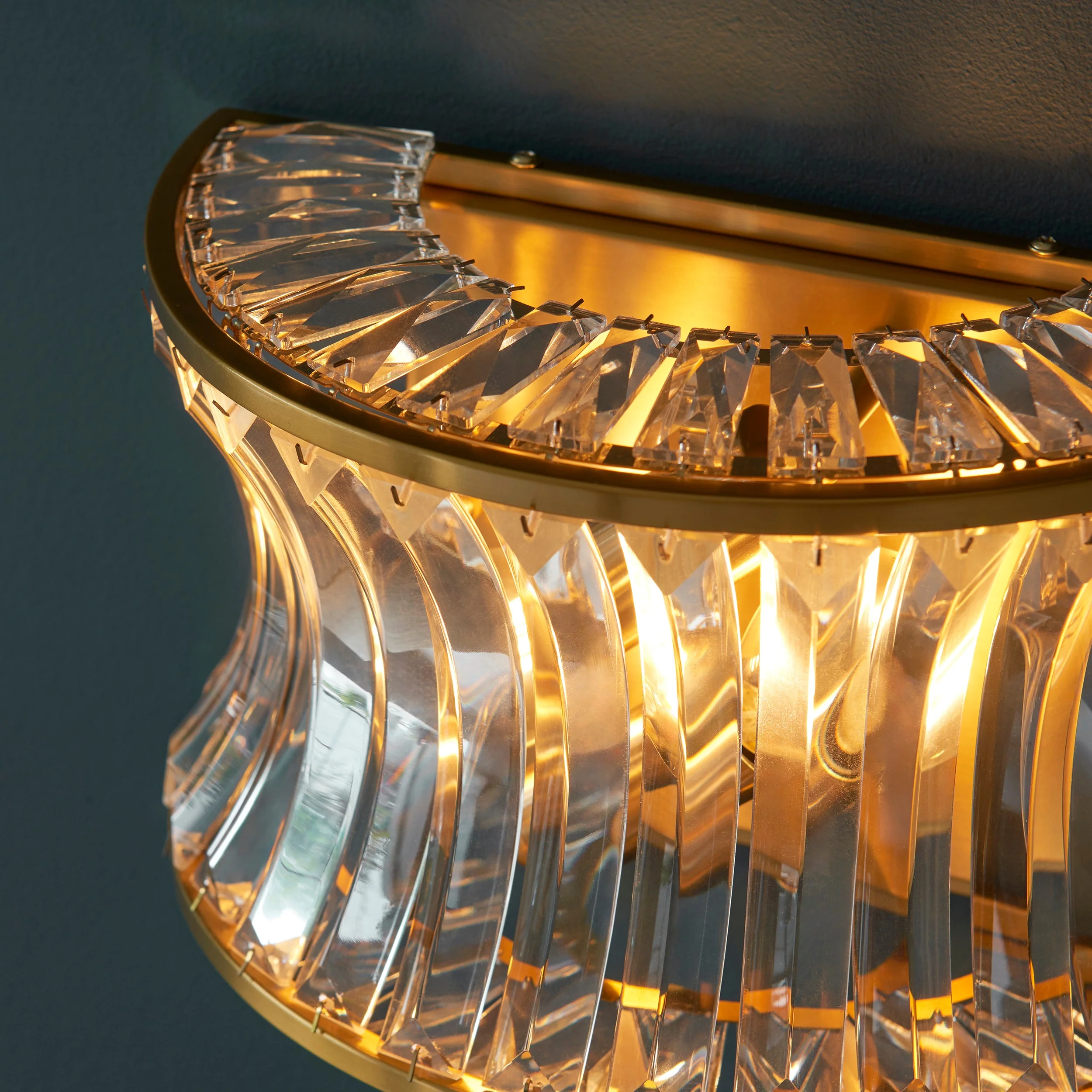 Roco Crystal Wall Light - Brass/ Nickel - Image 4