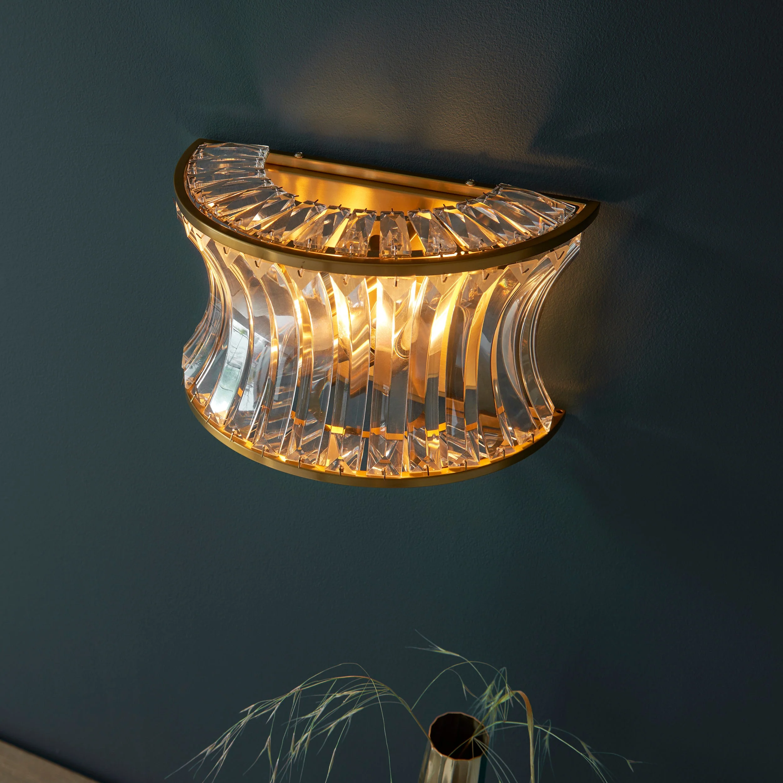 Roco Crystal Wall Light - Brass/ Nickel - Image 5