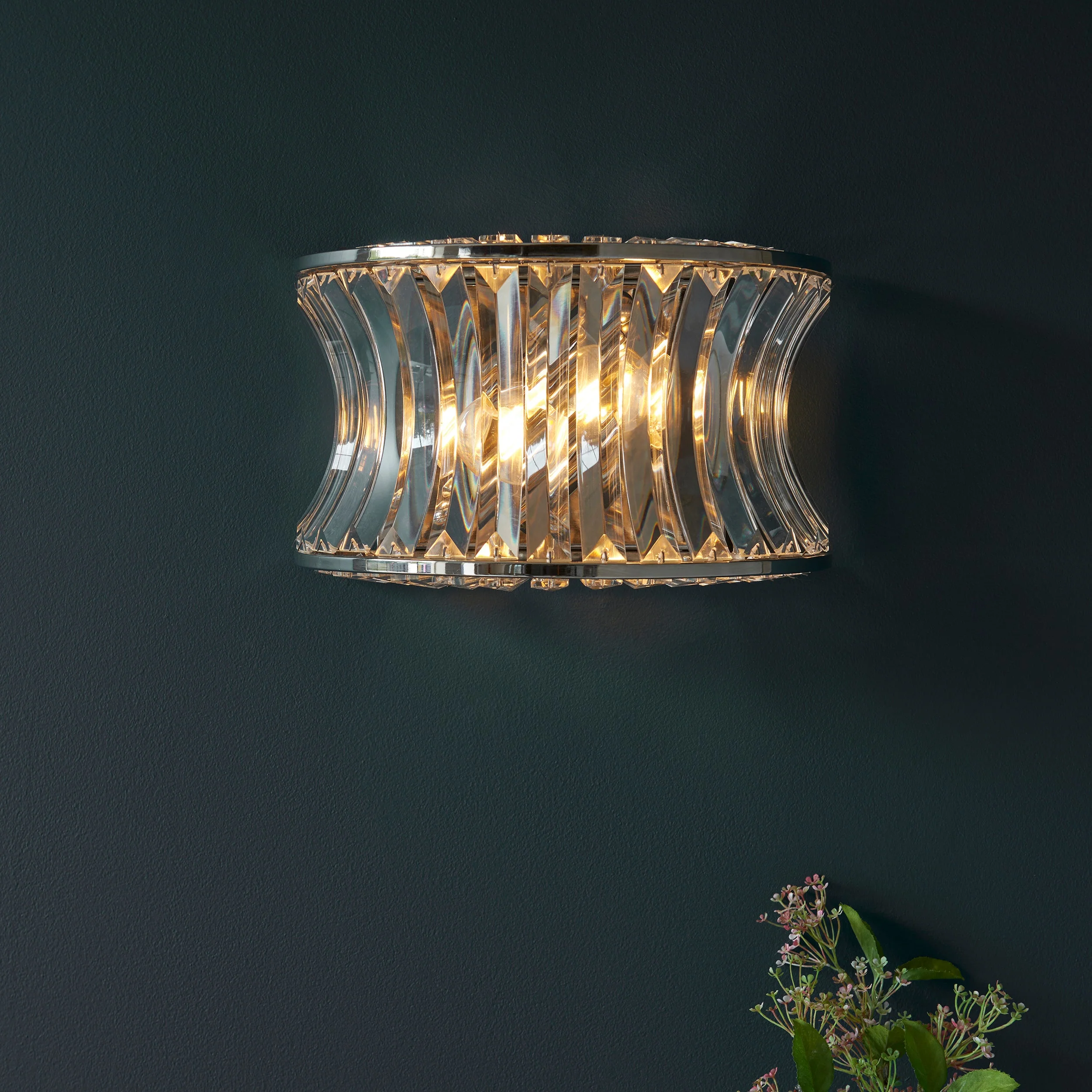 Roco Crystal Wall Light - Brass/ Nickel - Image 7