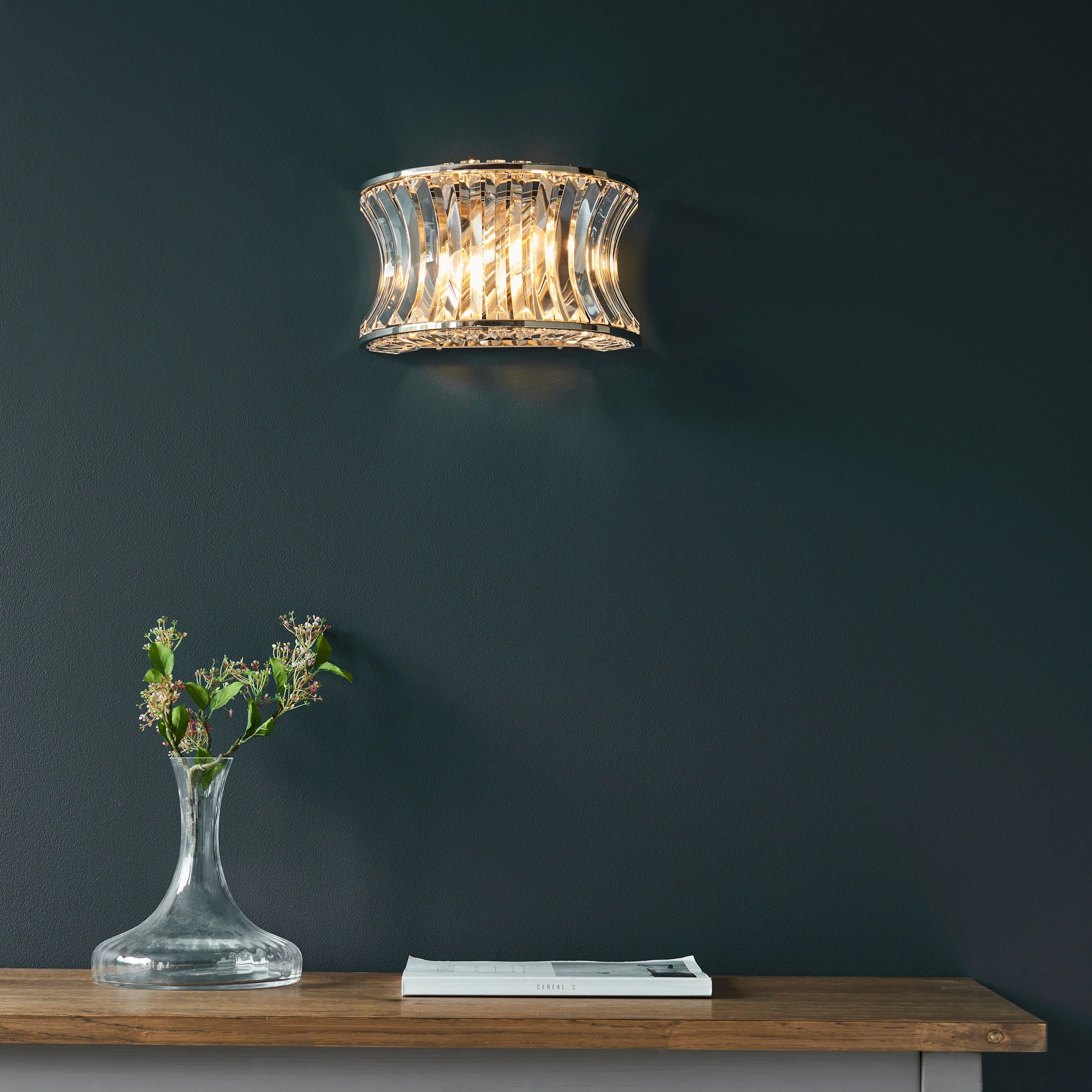 Roco Crystal Wall Light - Brass/ Nickel - Image 8