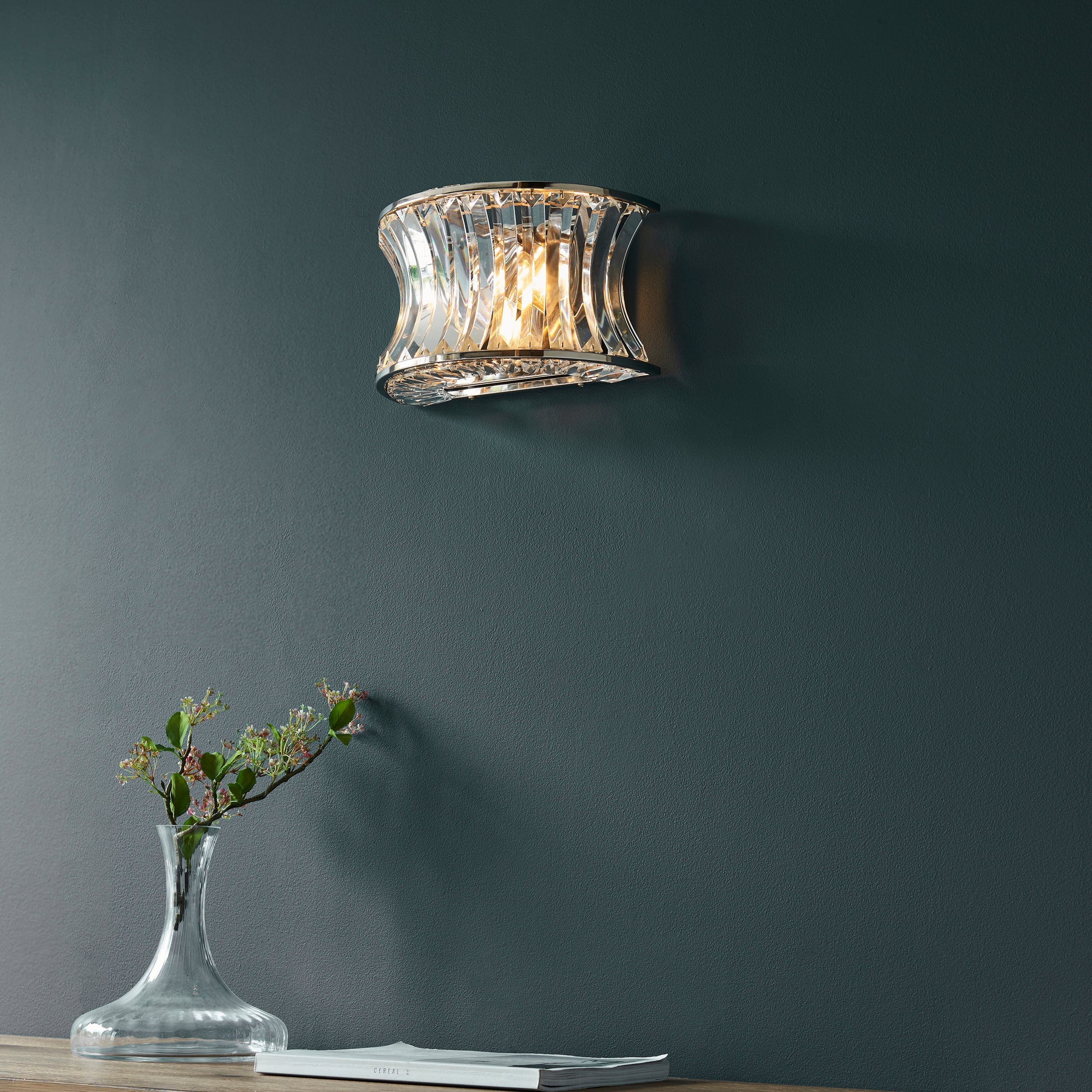 Roco Crystal Wall Light - Brass/ Nickel - Image 9