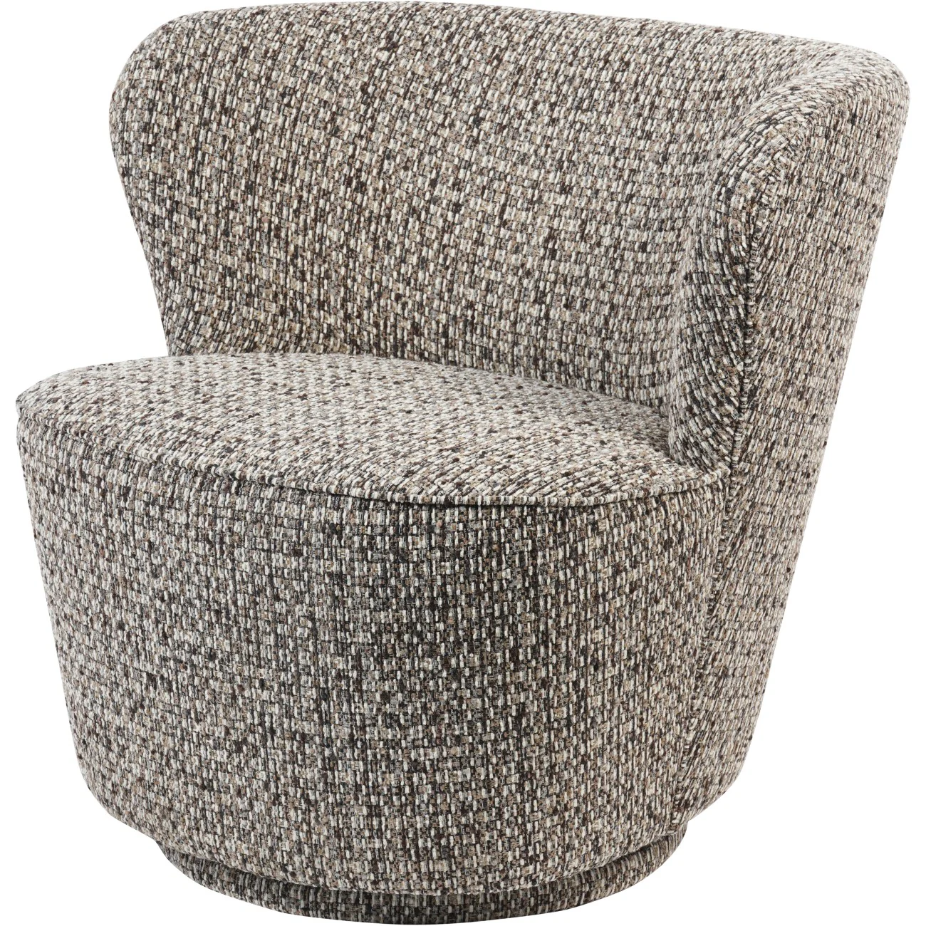 Roehampton Textured Slub Swivel Chair - Mocha/Natural - Image 2