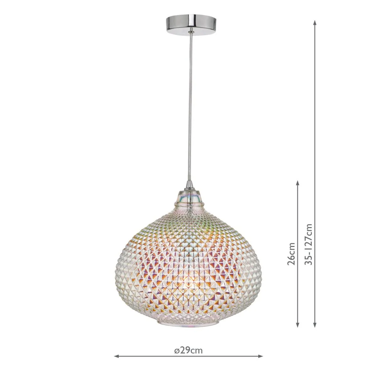 Roisin Pendant Glass & Polished Chrome - Image 2