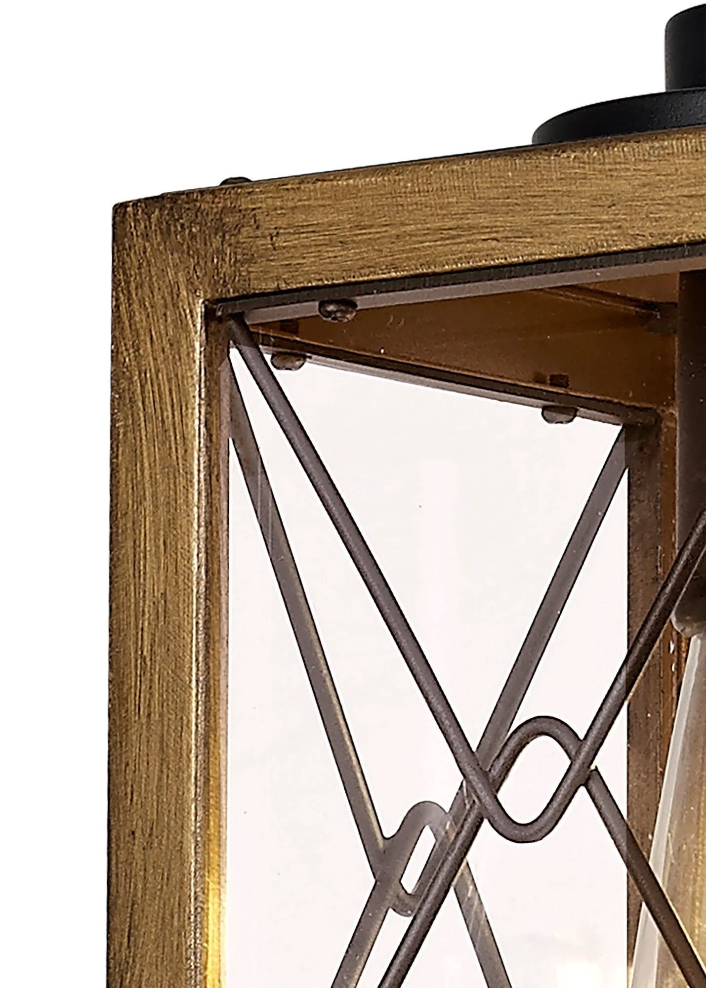 Roland Pendant- Wood Effect & Black/Clear Glass IP54 - Image 4