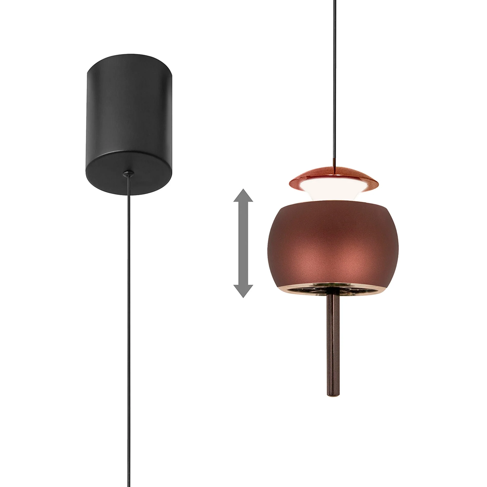 Roller 1Lt Rise & Fall Pendant - Various Colours & Styles - Image 10