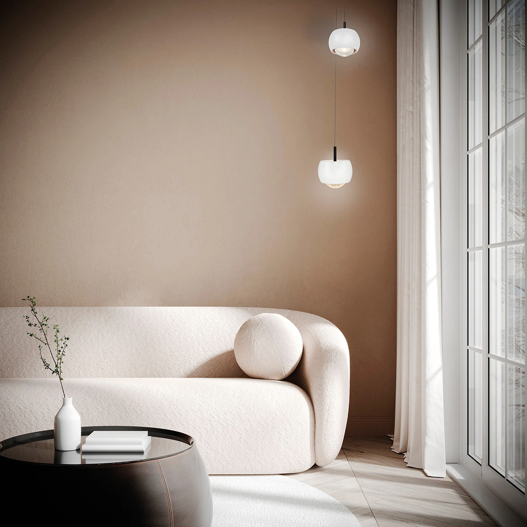 Roller 1Lt Rise & Fall Pendant - Various Colours & Styles - Image 3