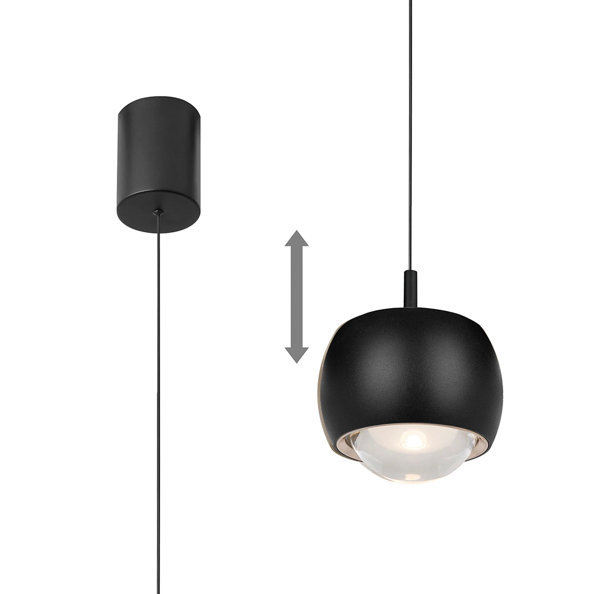 Roller 1Lt Rise & Fall Pendant - Various Colours & Styles - Image 6