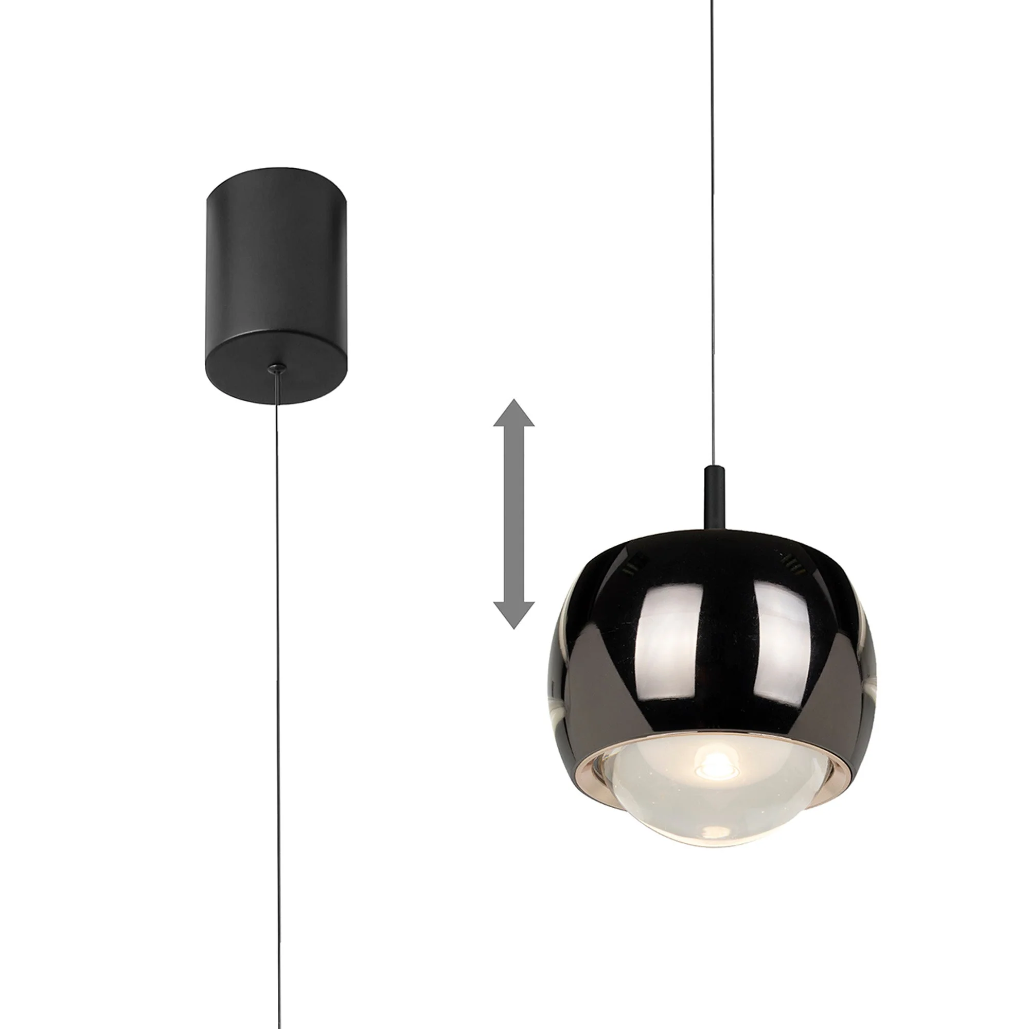 Roller 1Lt Rise & Fall Pendant - Various Colours & Styles - Image 7