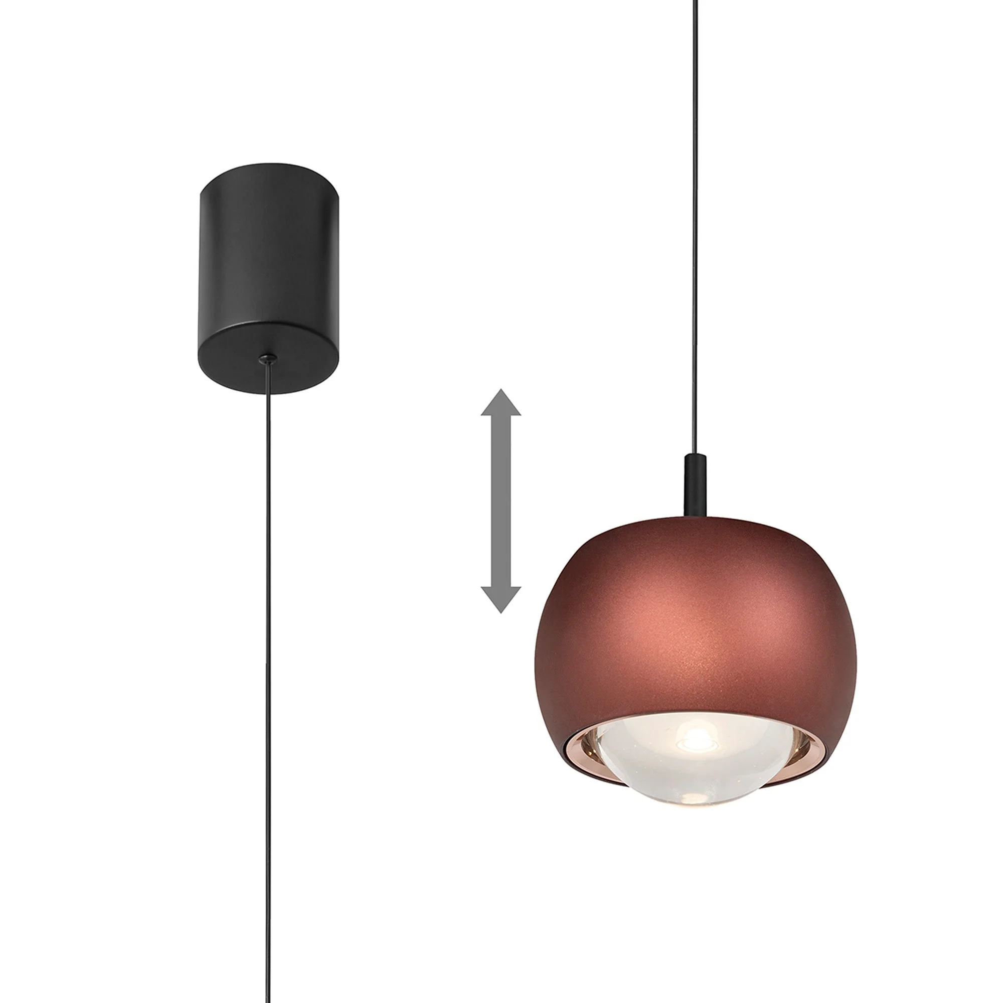 Roller 1Lt Rise & Fall Pendant - Various Colours & Styles - Image 8